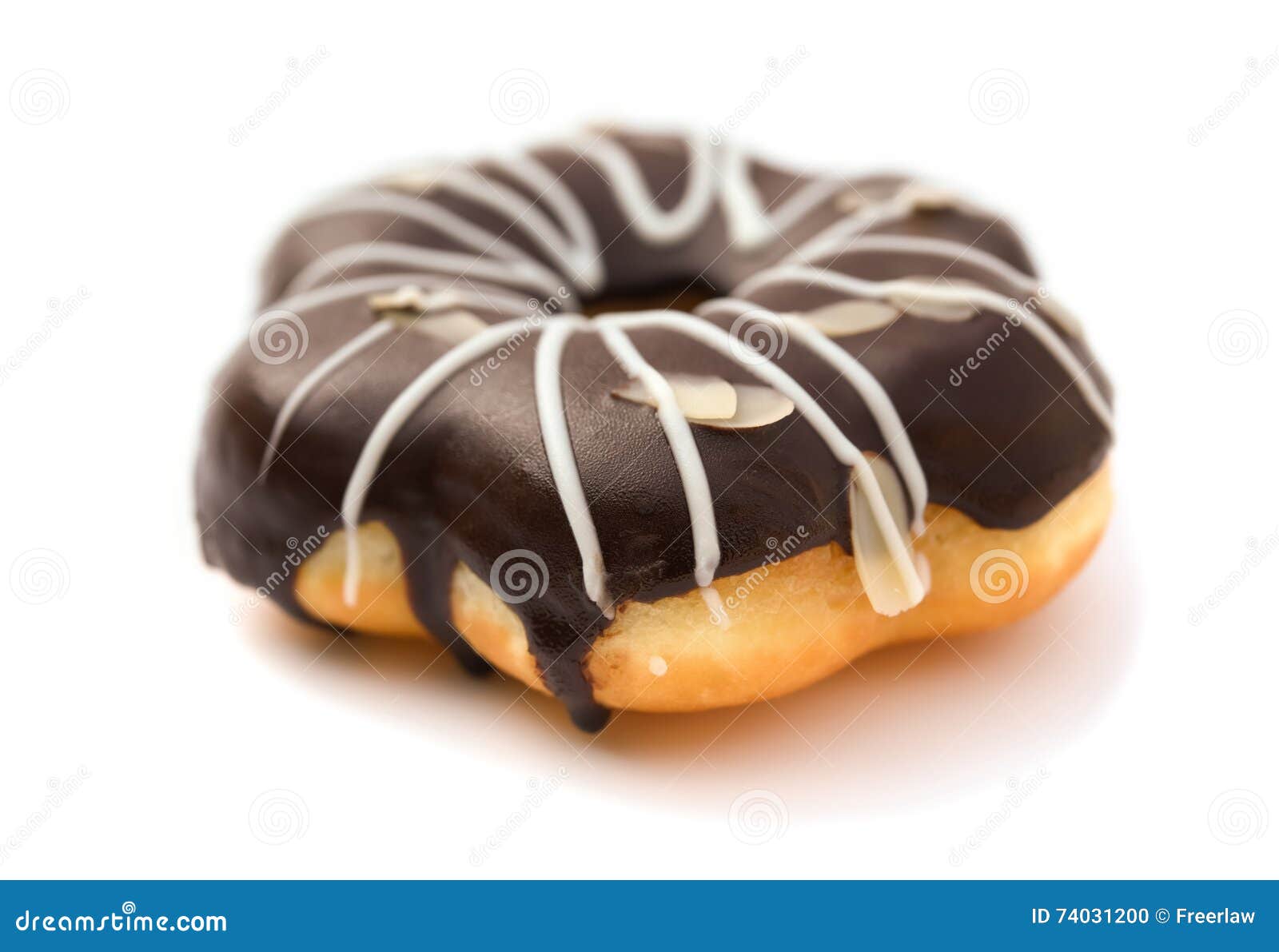 Side View Chocolate Flavor Donut on White Stock Photo Image of sticky