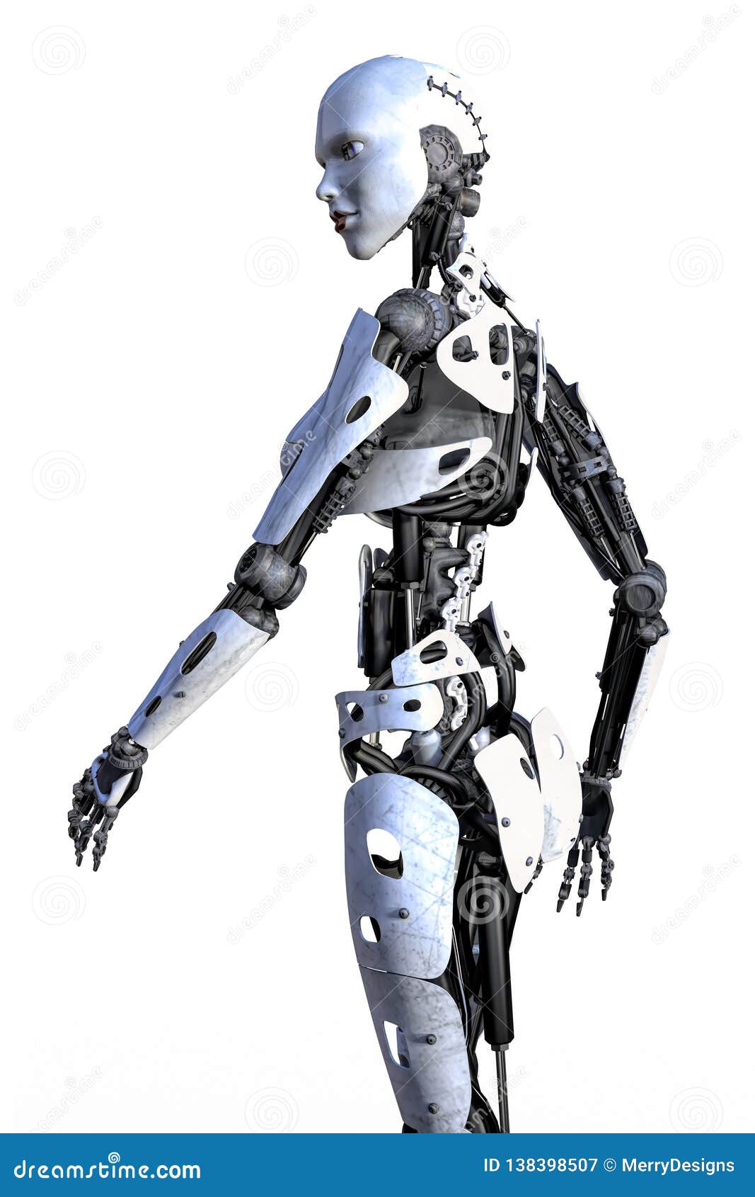 Side View of a Female Robot Stock Image - of camera, beauty: 138398507