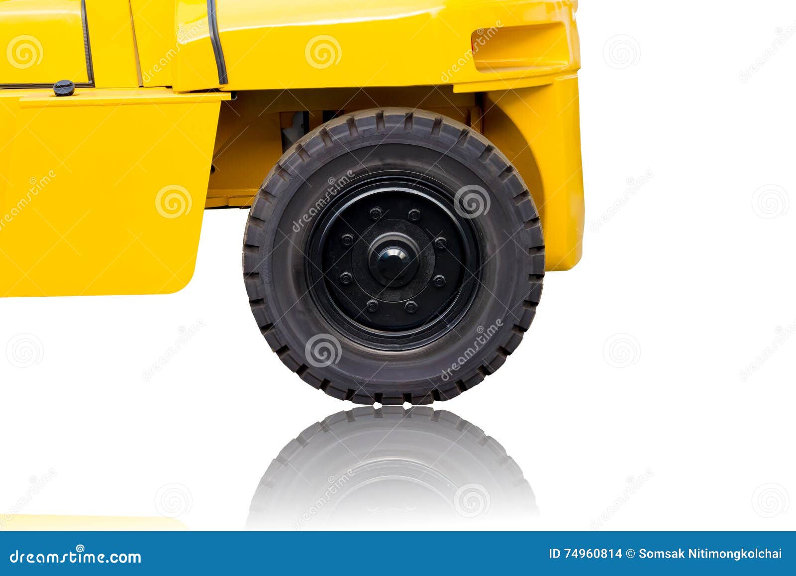 Side View of Forklift Isolated on White Stock Photo - Image of