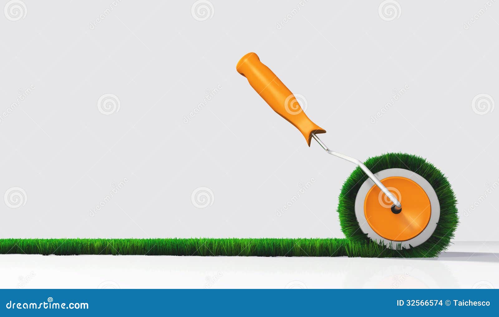Side View of a Grassy Paint Roller Stock Illustration Illustration of
