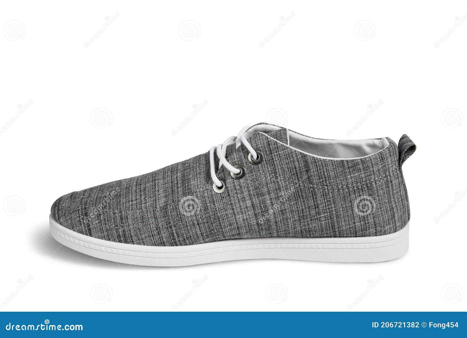 Side View of Grey Sneaker Isolated in White Background with Clipping ...