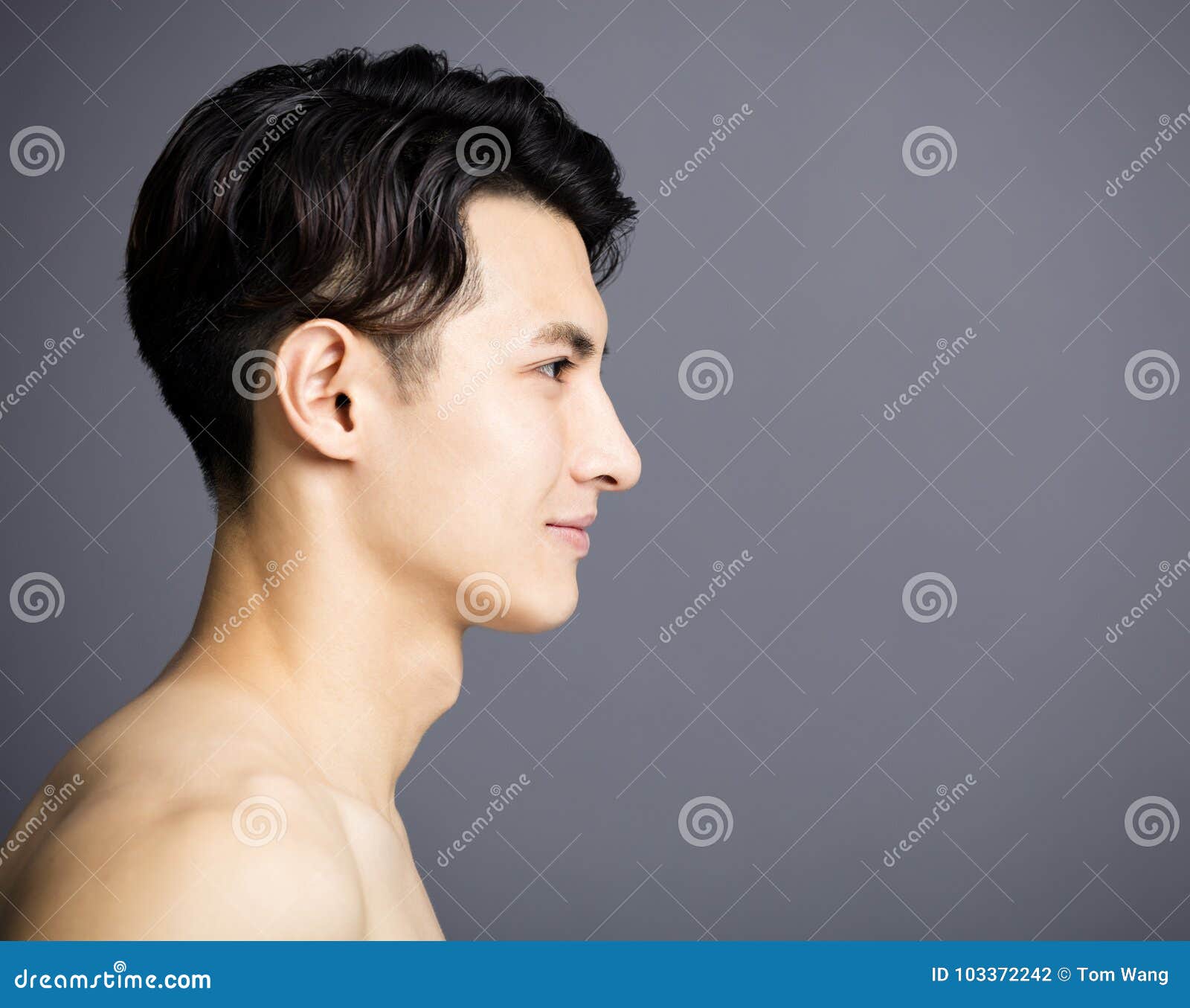 Male Model Side View Nearly Naked Skater