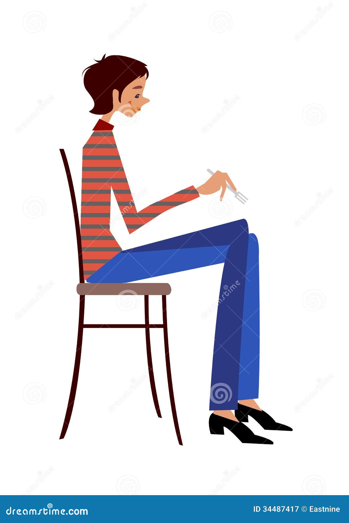 man sitting in chair side drawing