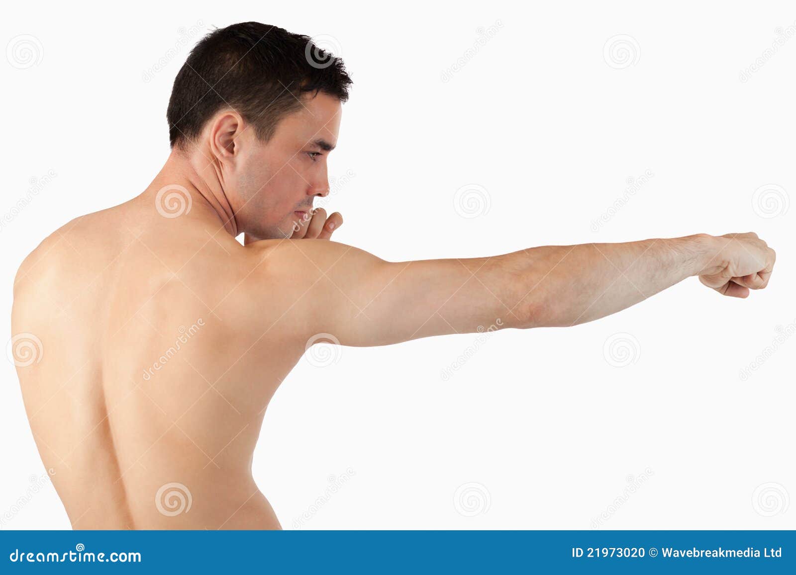 Side View of Martial Arts Fighter Striking Stock Photo Image of