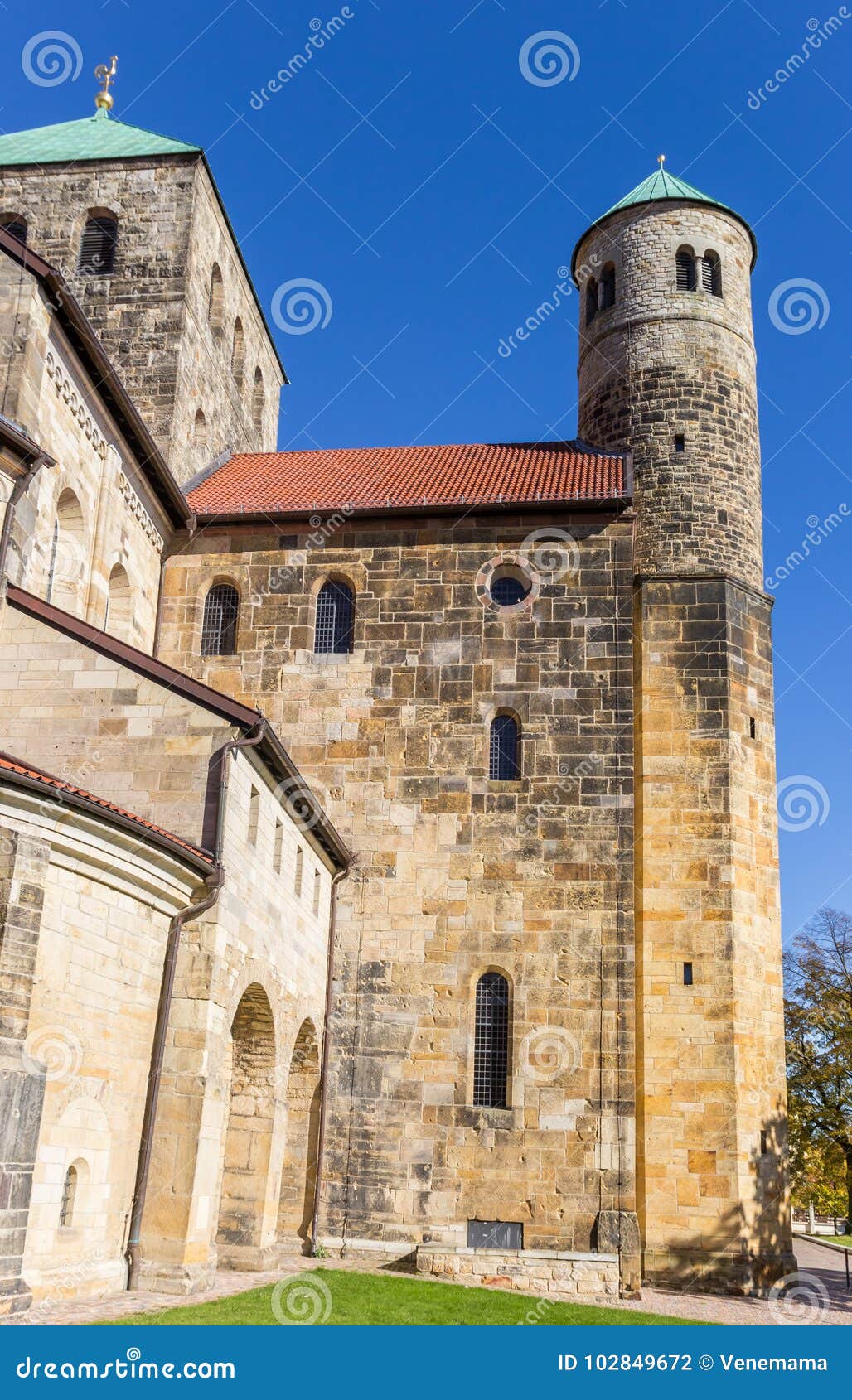 Side View of the Michaelis Monastery in Hildesheim Stock Photo Image