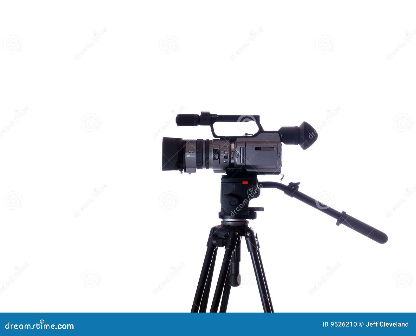Side View of Midpriced Video Camera on Tripod Stock Photo Image of