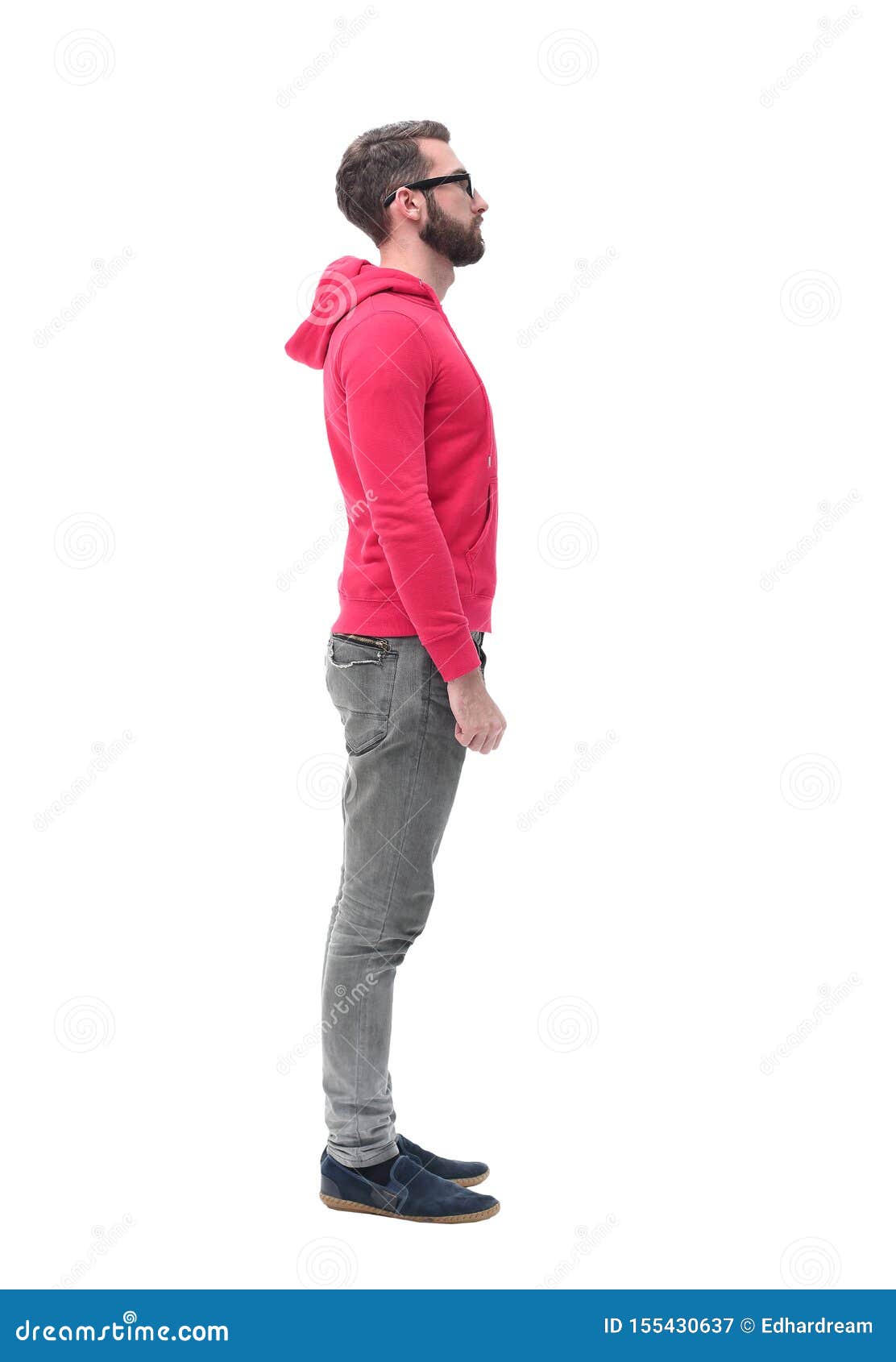 Side View. Modern Trendy Guy in Red Jacket Stock Image Image of modern, male 155430637