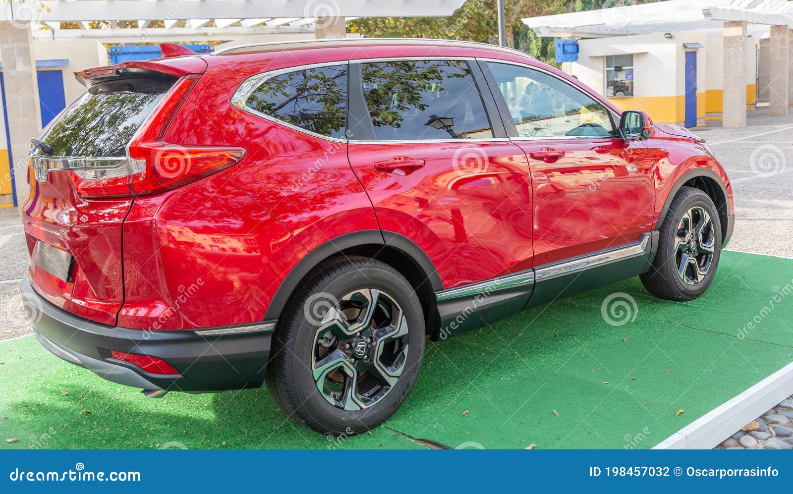 Side View of a New Red Car for Sale Displayed for Sale Stock Photo Image of gesture, owner