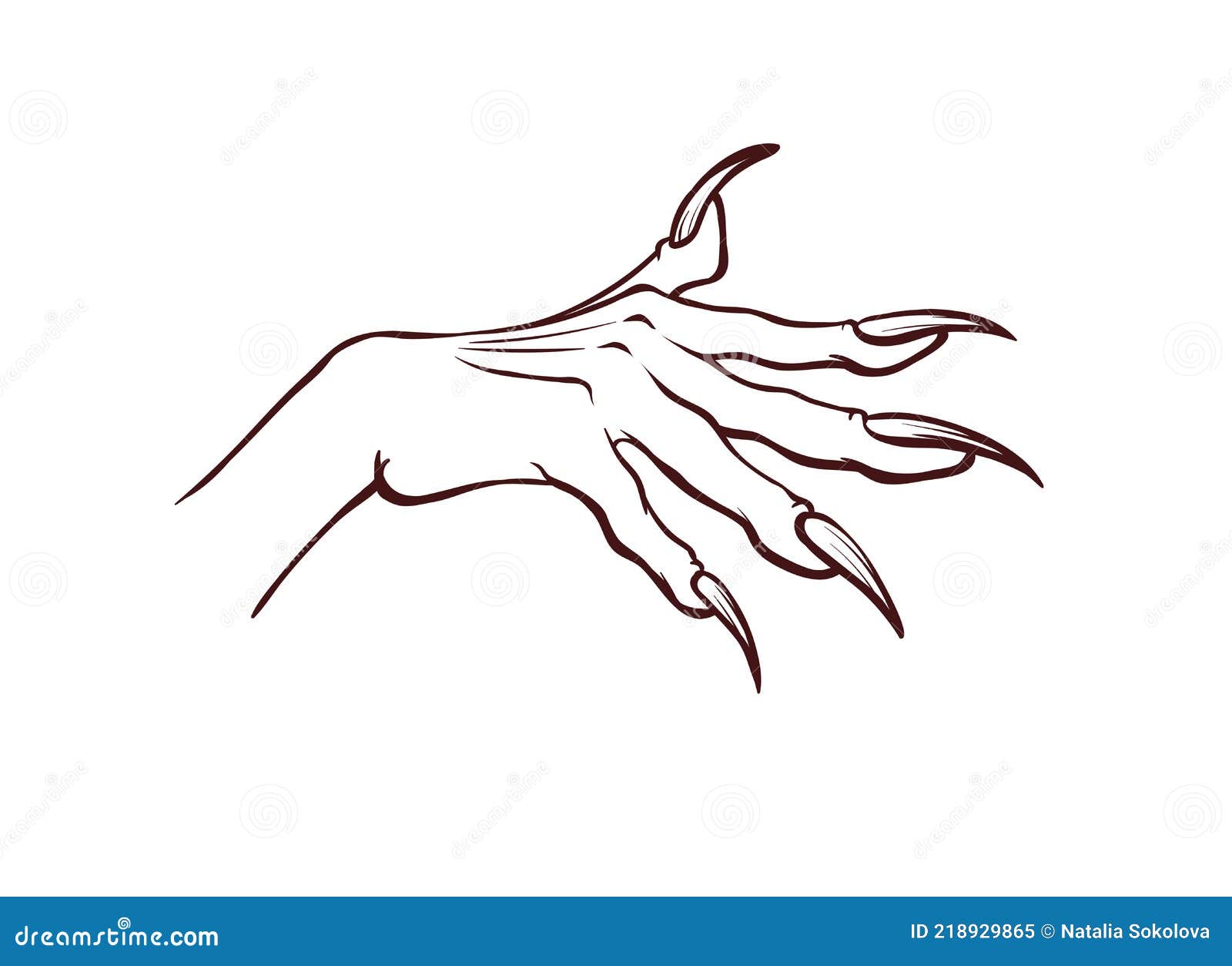 Hand template for henna design and nail art practice. Vector illustration  Stock-vektor | Adobe Stock