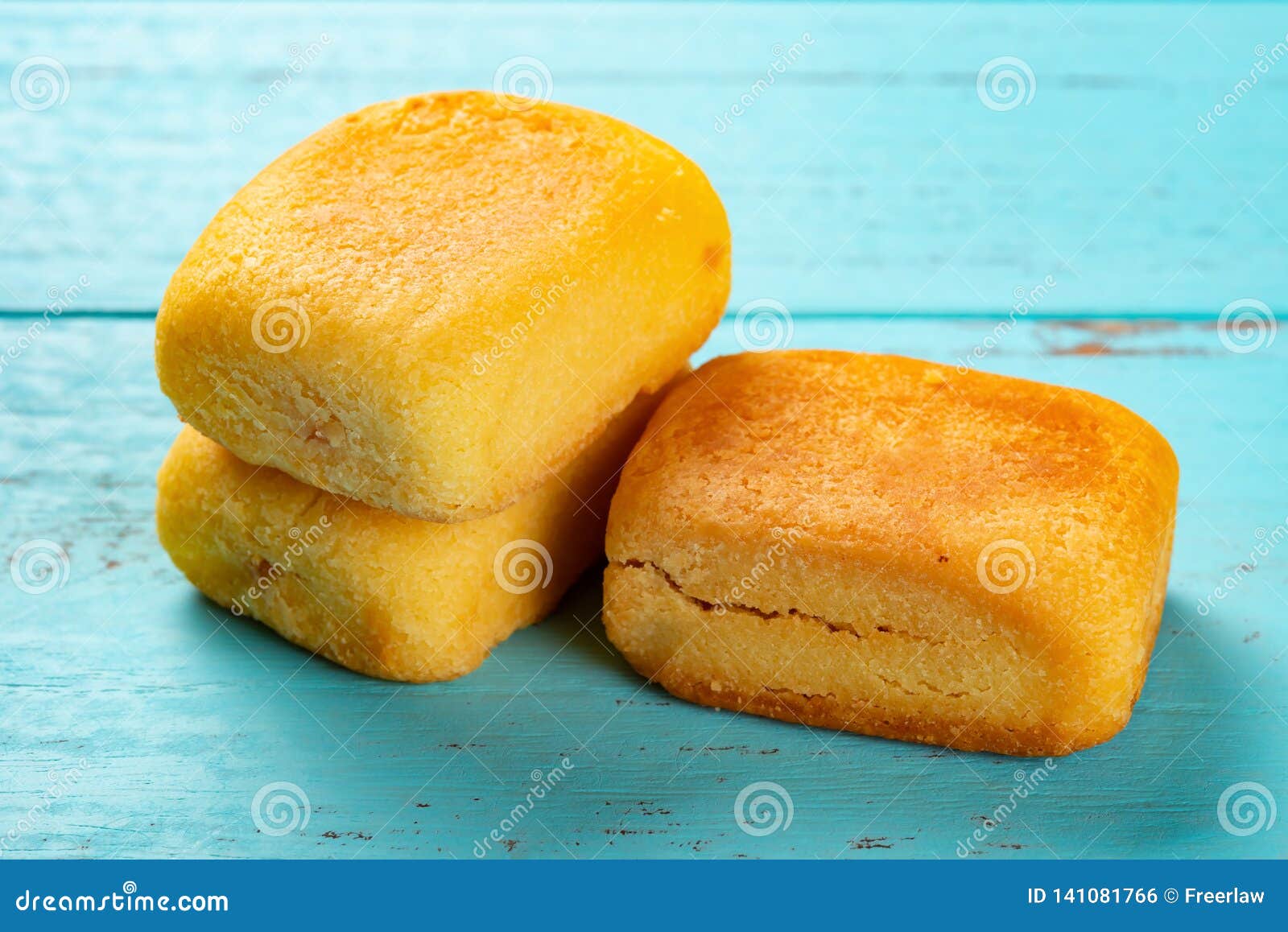 Pineapple Cakes on Blue Background Stock Photo Image of fresh, bakery