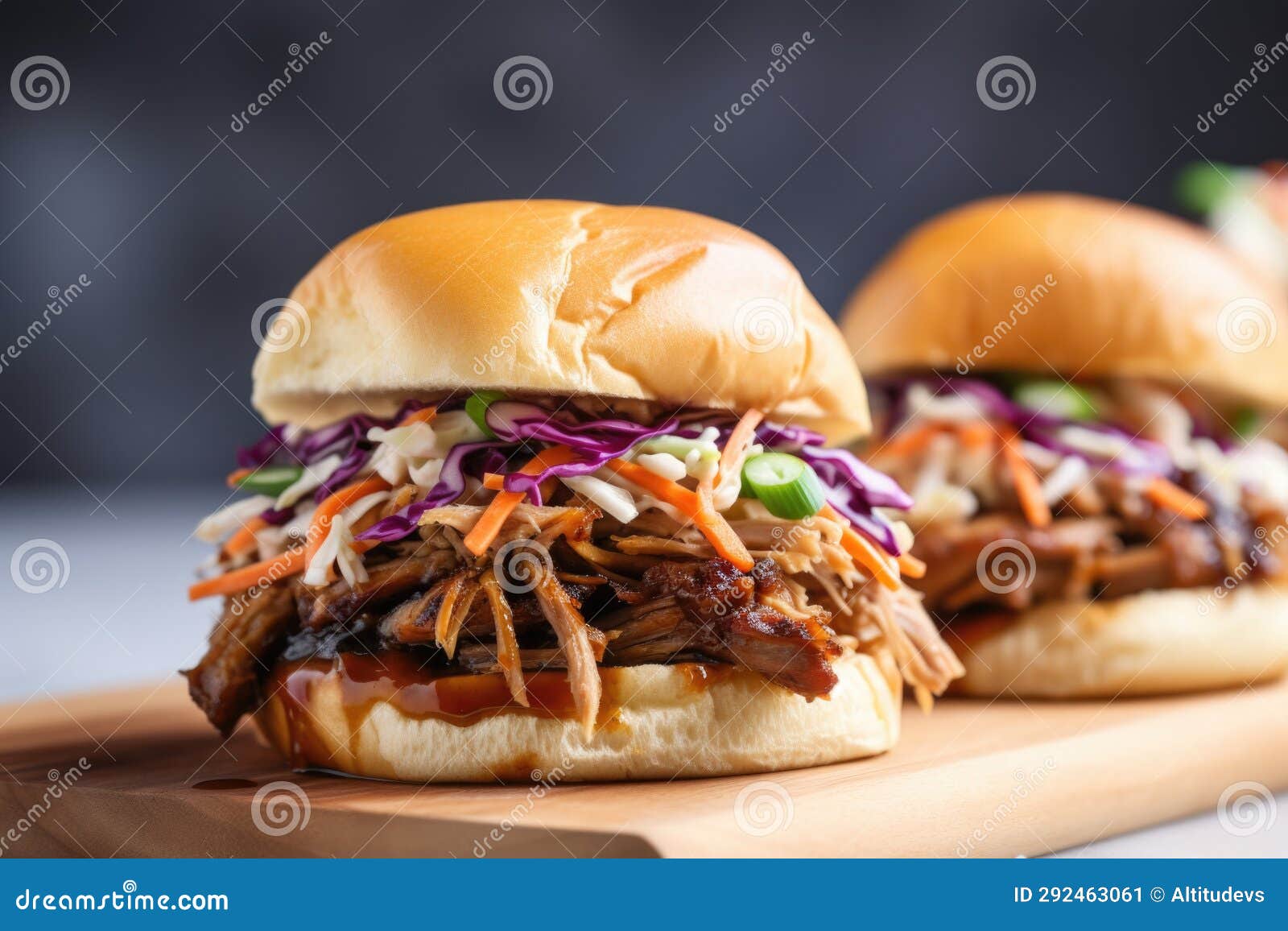 Side View of a Pulled Pork Slider with Slaw Stock Image Image of meat