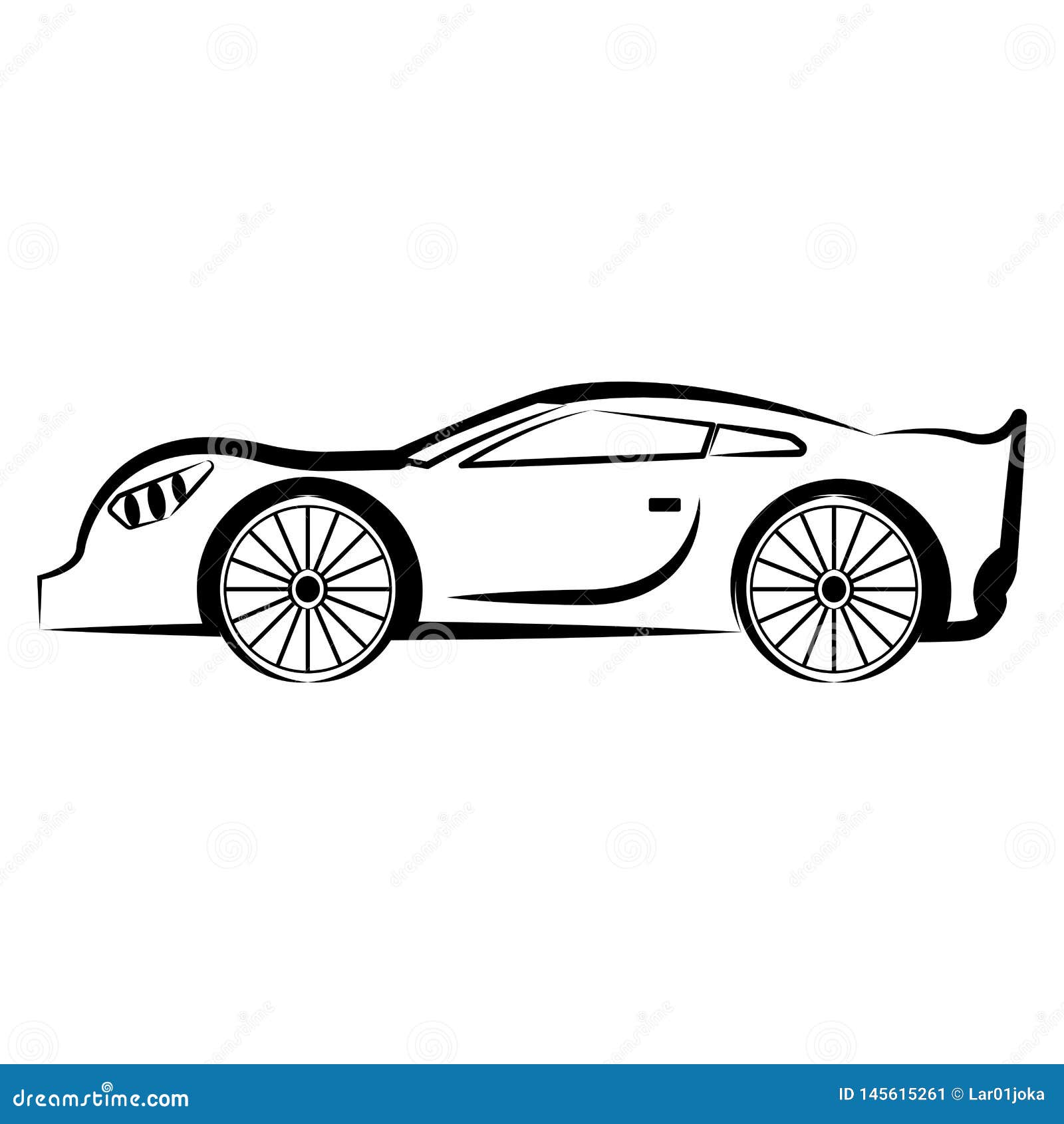 Side View of a Racing Car Sketch Stock Vector  Illustration of  competition auto 145615261