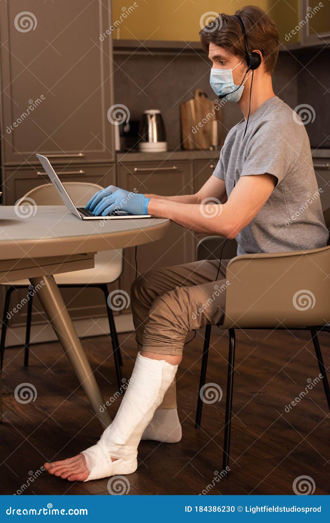 side view of teleworker in medical
