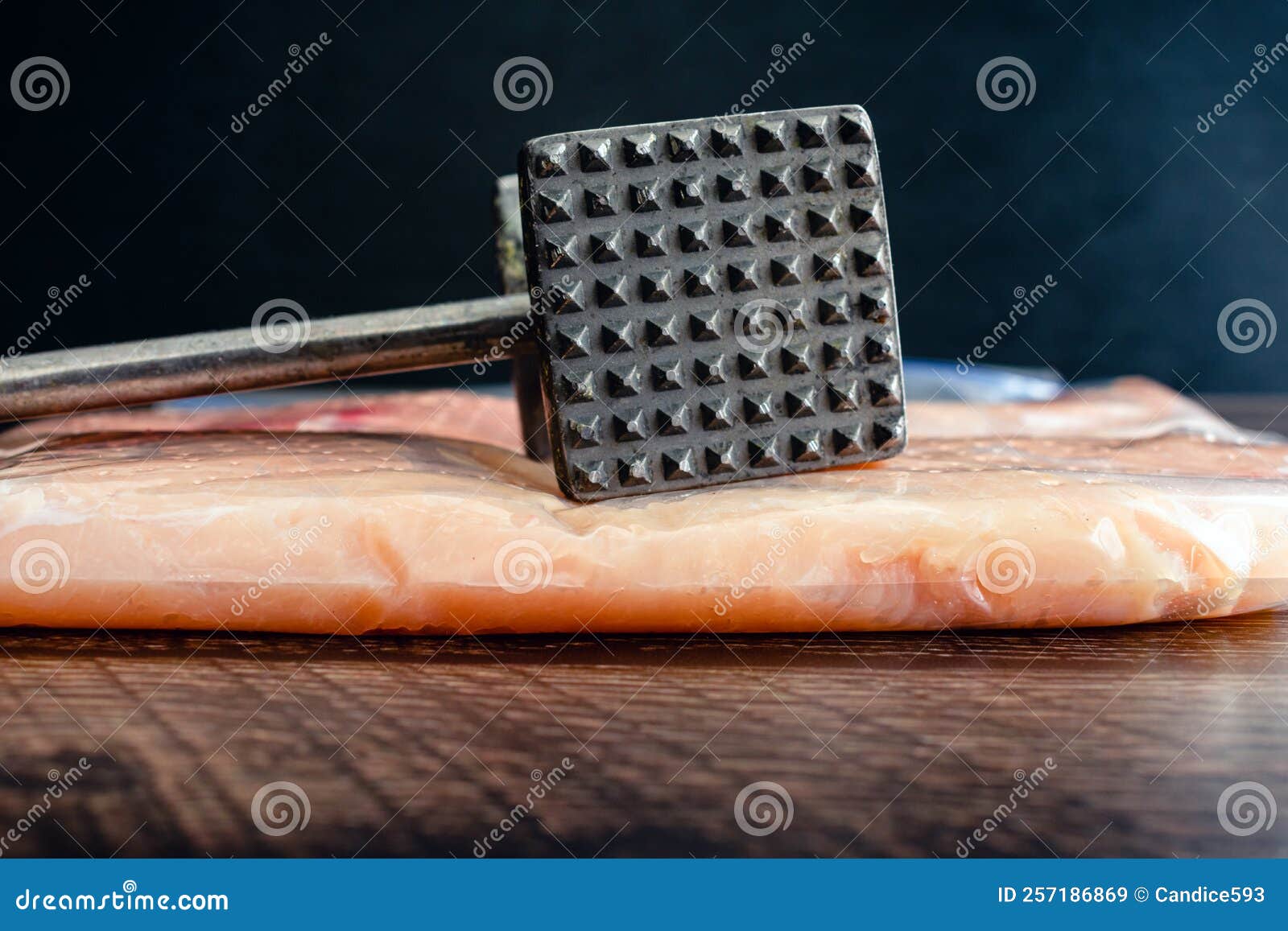 Thinly Pounded Chicken Breast Cutlets in a Plastic Bag Stock Image Image of making, hammer