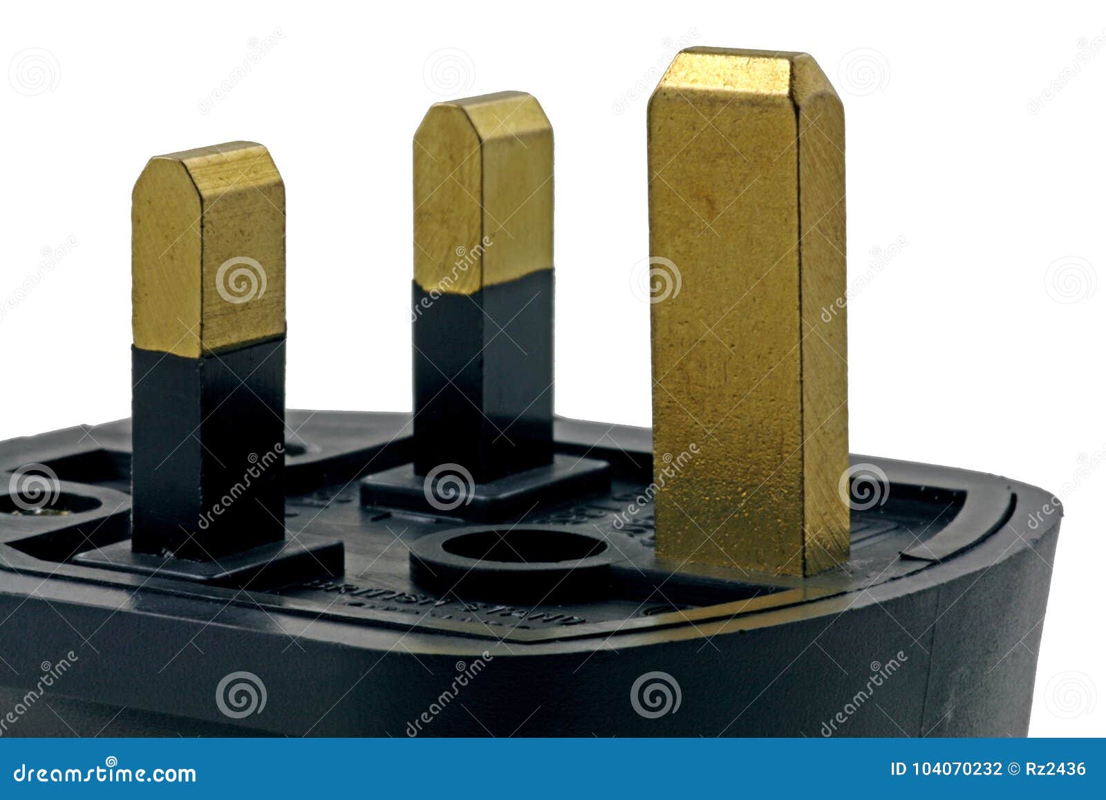 Side view of a three plug stock photo. Image of electrical 104070232