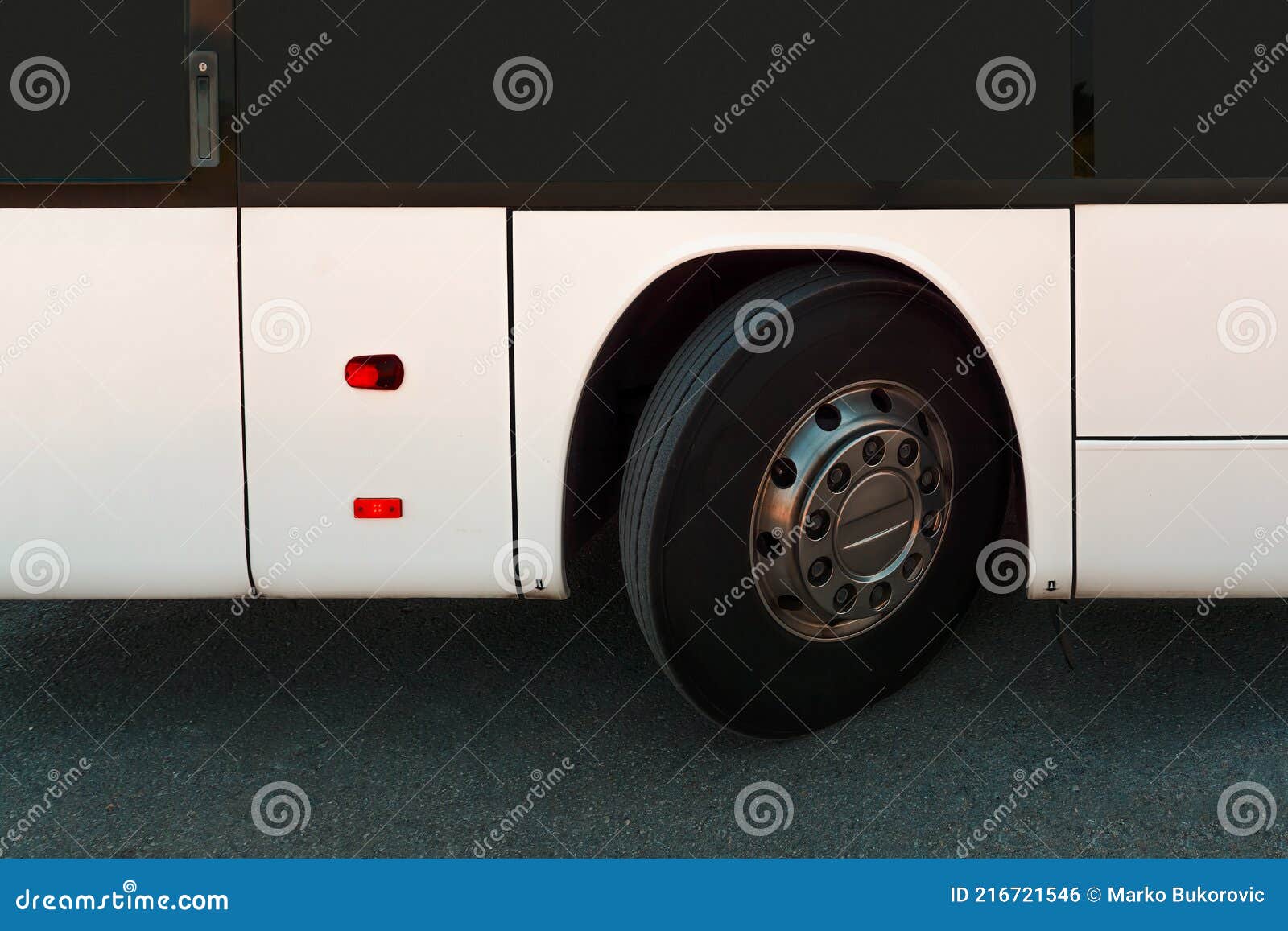 Side View of the Tire of a White Travel Bus Stock Photo Image of passenger, transport 216721546