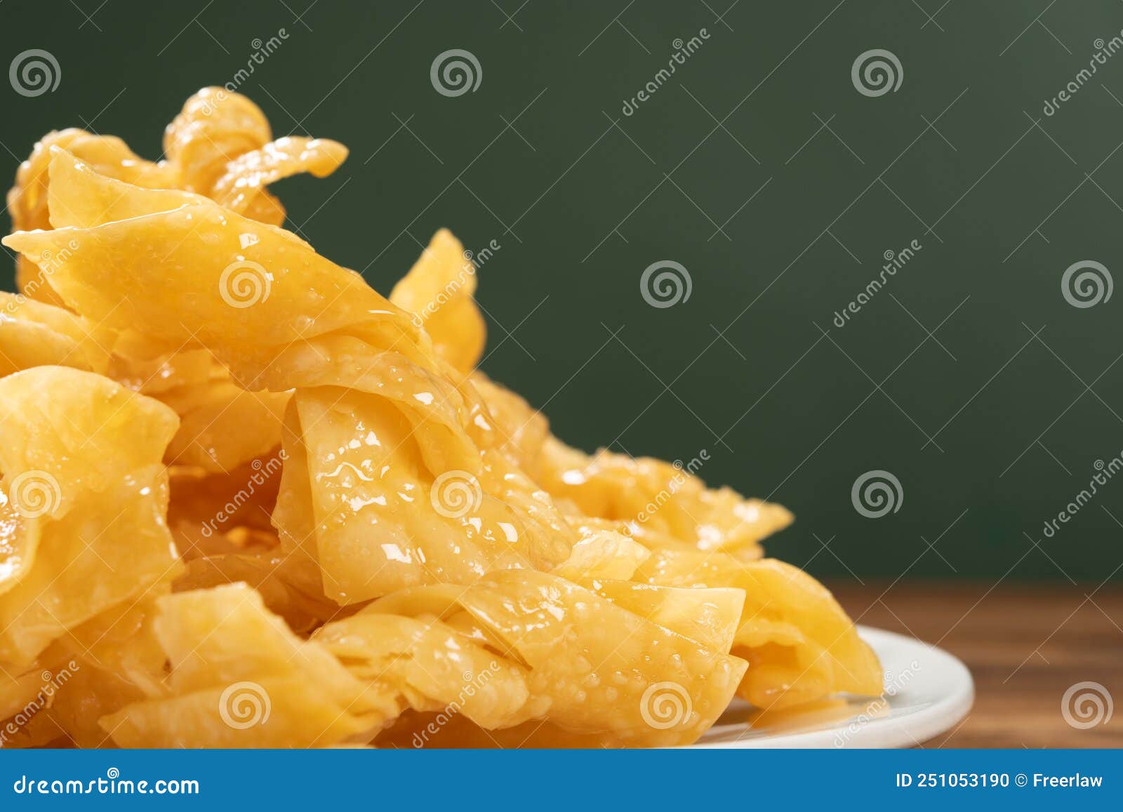 traditional cantoness confectionery named sweet egg twists close up horizontal composition