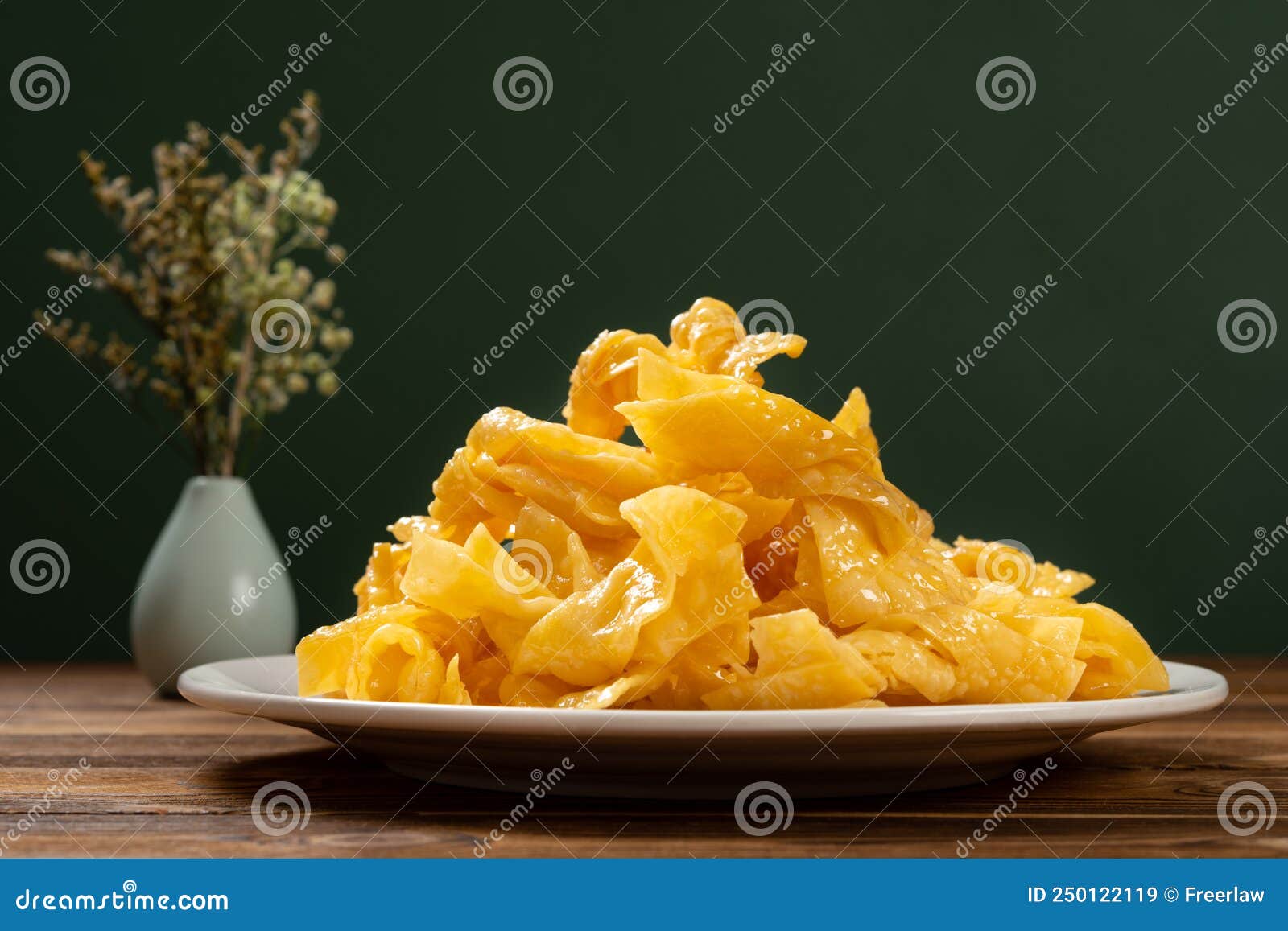 traditional cantoness confectionery named sweet egg twists horizontal composition