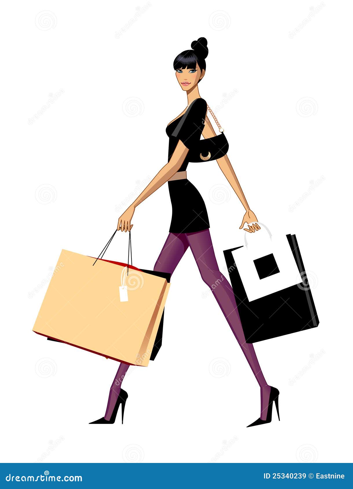 Side view of woman walking stock vector. Illustration of girl - 25340239