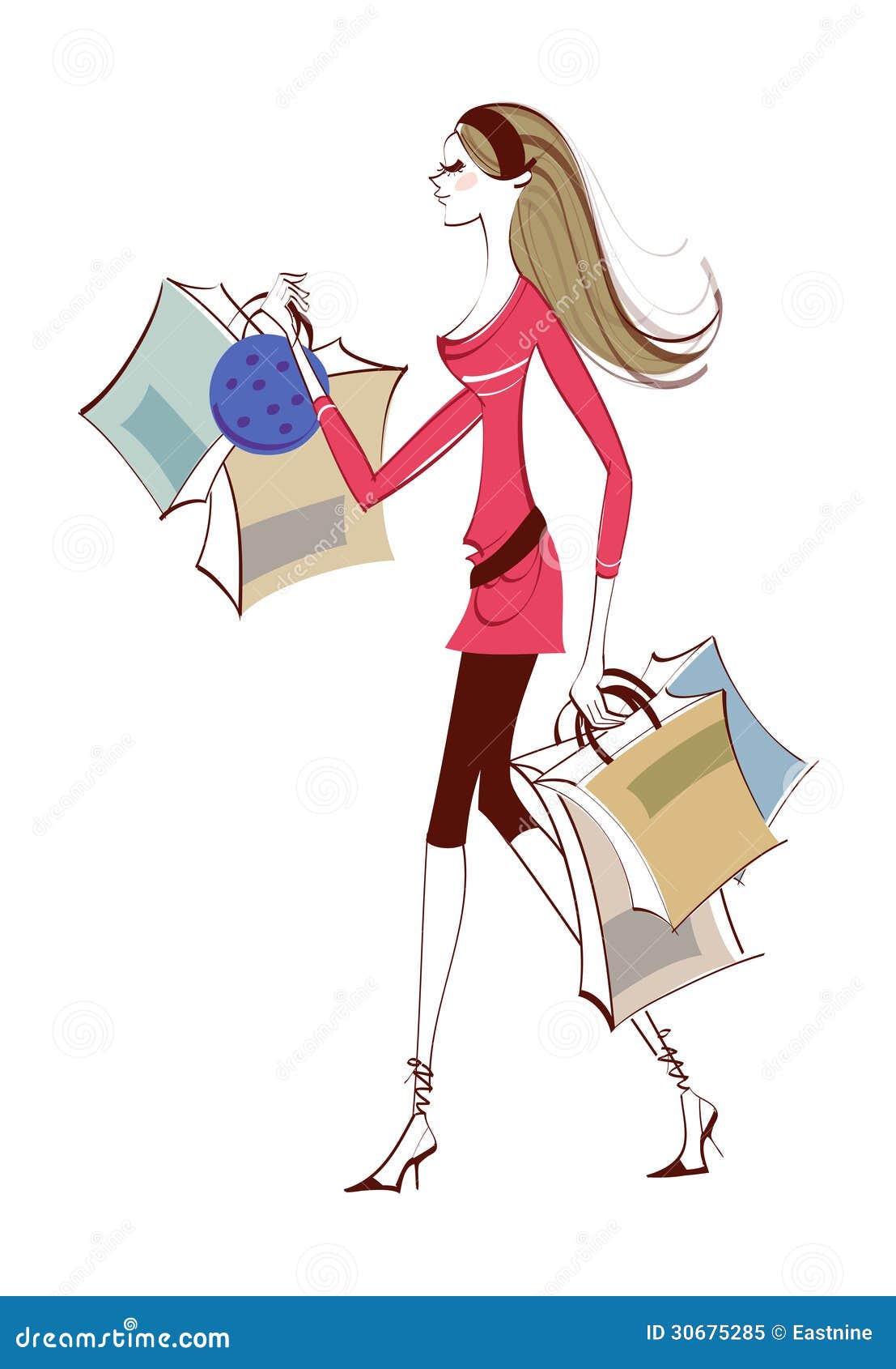 Side view of woman stock vector. Illustration of fashion - 30675285