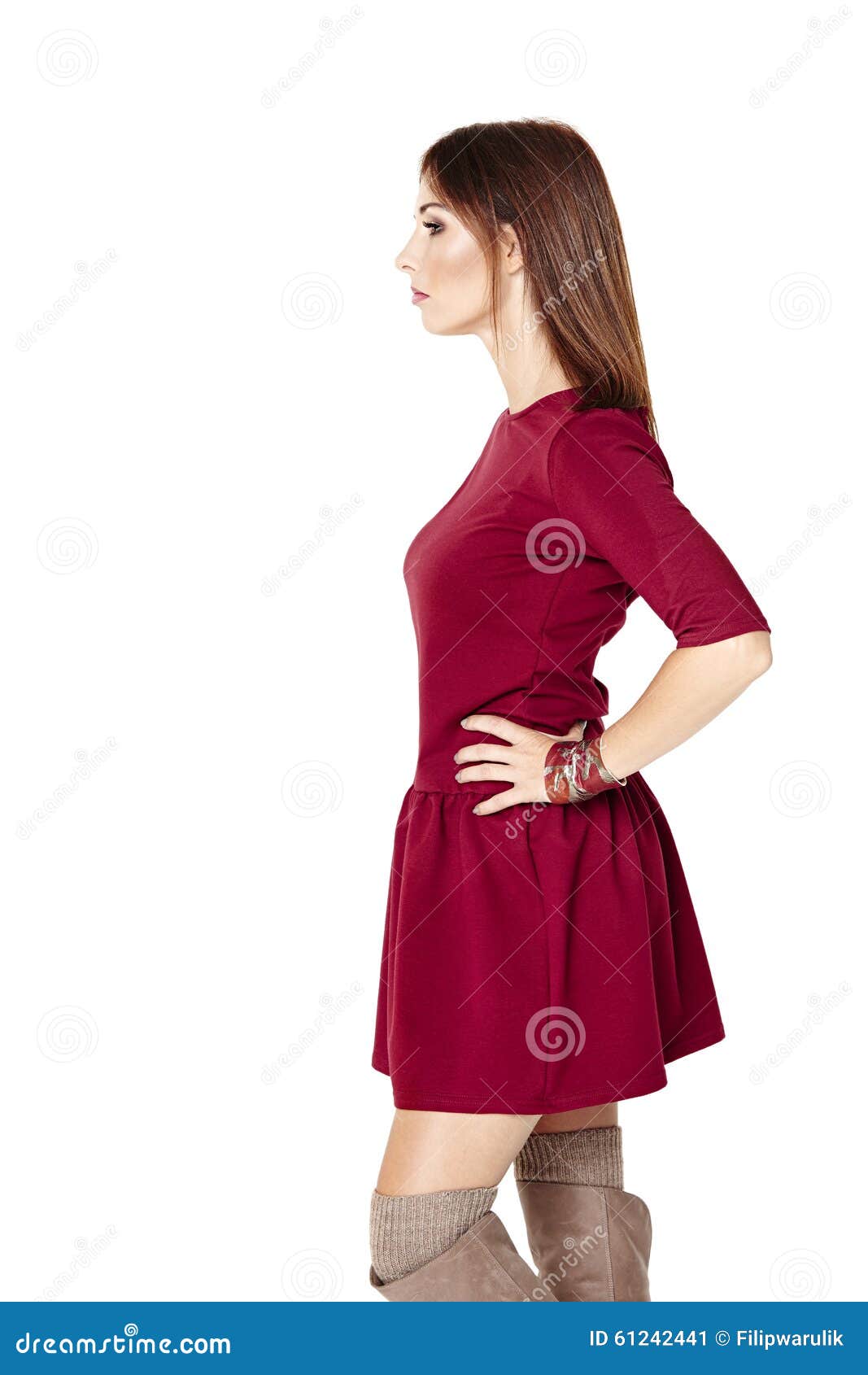 Side View of Woman stock image. Image of isolated, attitude - 61242441