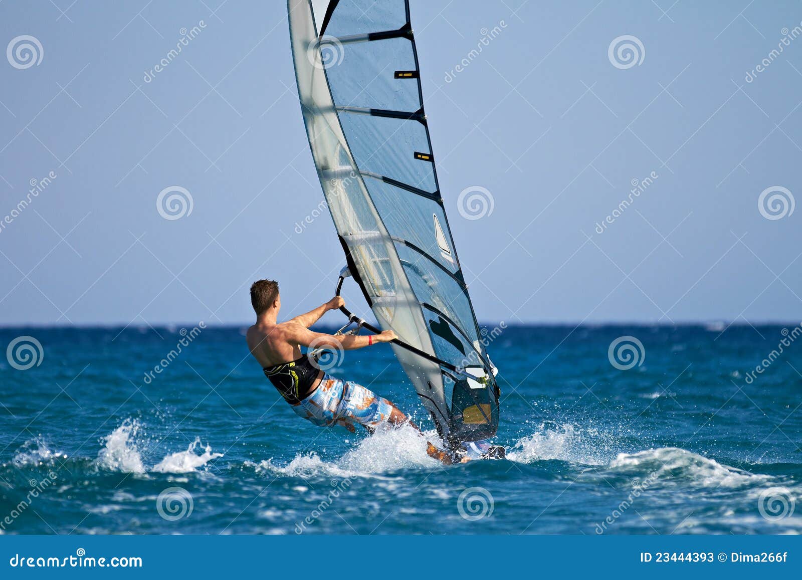 Side View of Young Windsurfer Stock Image Image of windsurf, surf