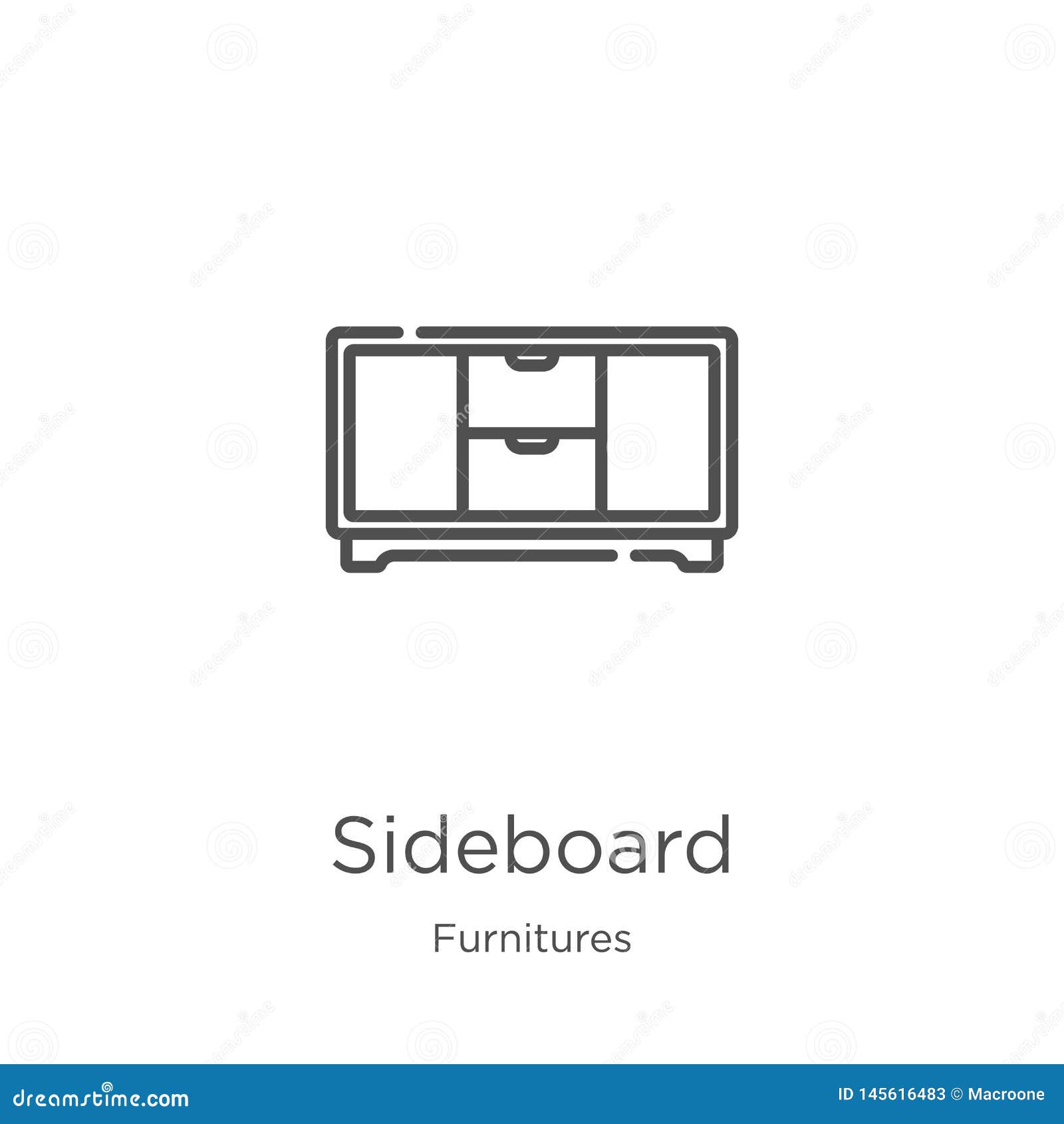 Sideboard Icon Vector from Furnitures Collection. Thin Line Sideboard