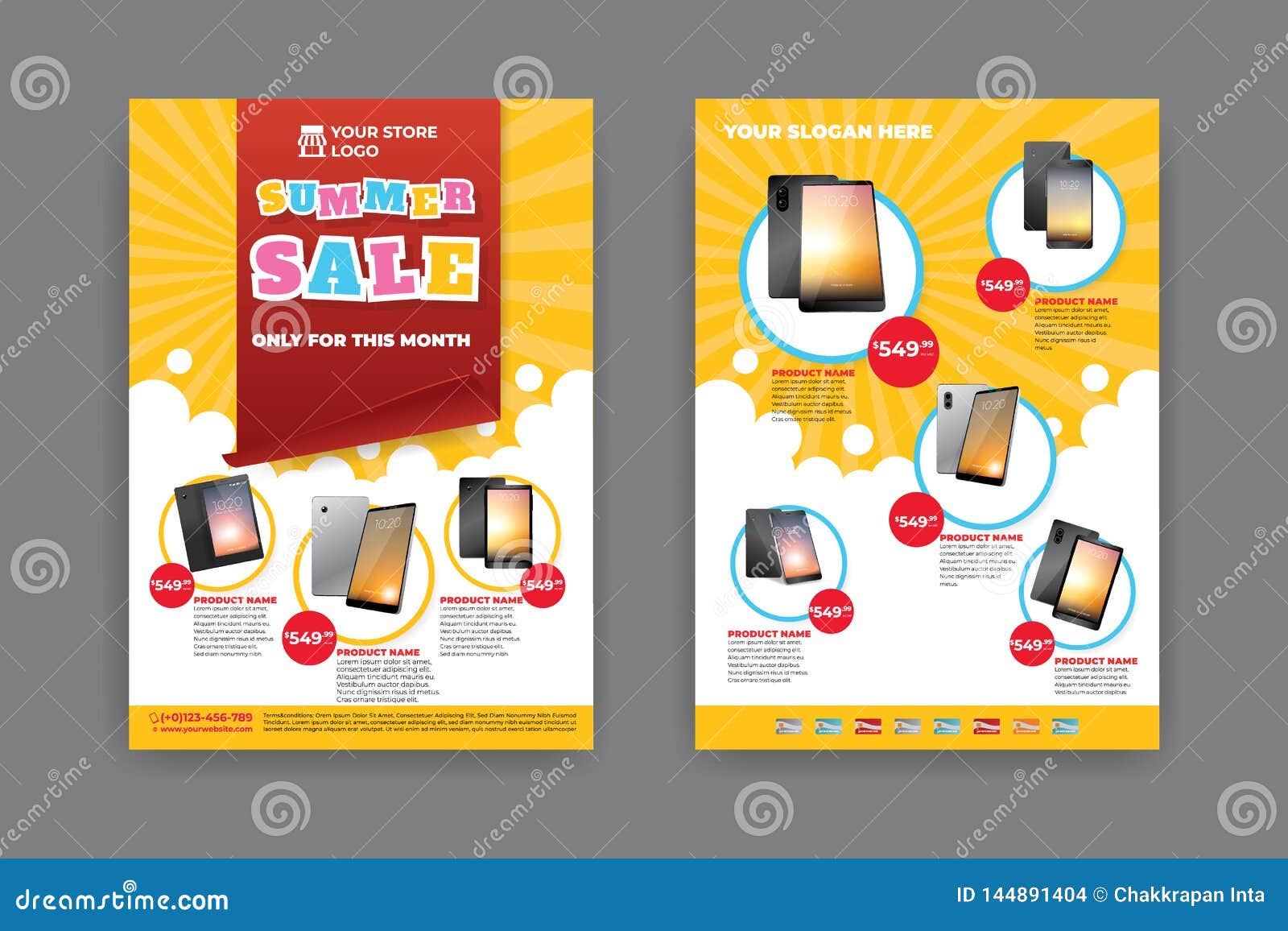 20 Sides Flyer Template for Summer Sale Promotion Stock Vector Pertaining To Product Promotion Flyer Template