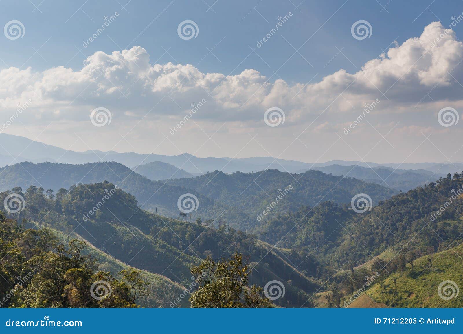 sideway landscape of the road to umphang. mae hong son province, thailand