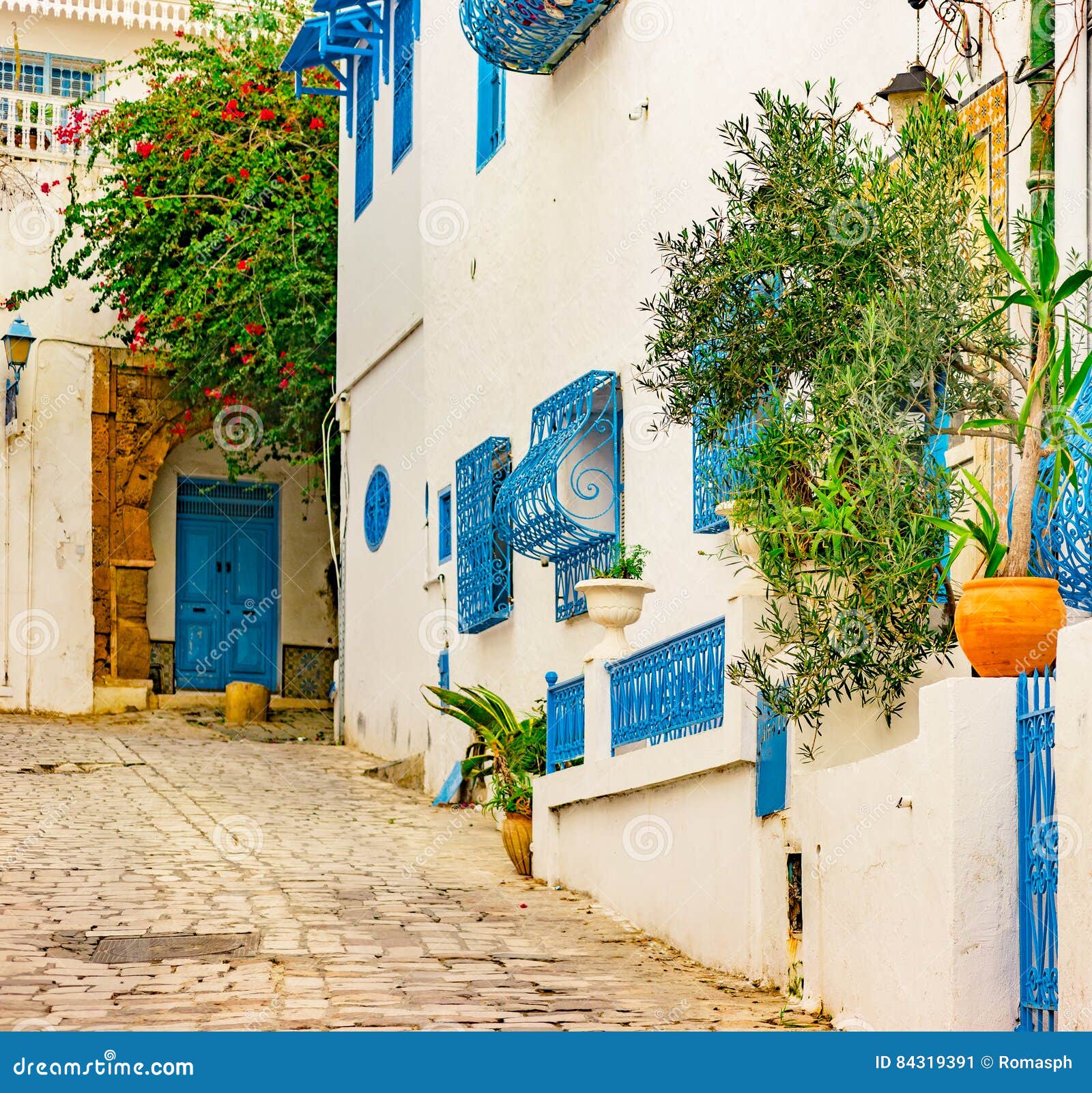 Sidi Bou Said, Famouse Village with Traditional Tunisian Architecture ...