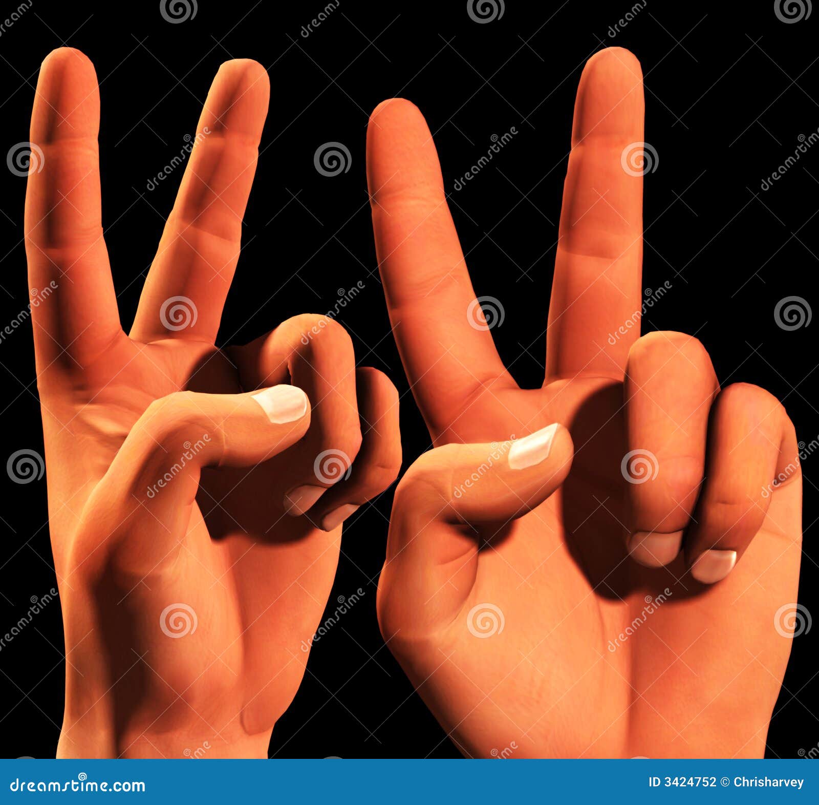 Sieg 4. Ein Begriffsbild eines Sets siegreicher symbolischer Hände, das konnte symbolisieren, Freiheit, Frieden, Gewinnen und Sieg
