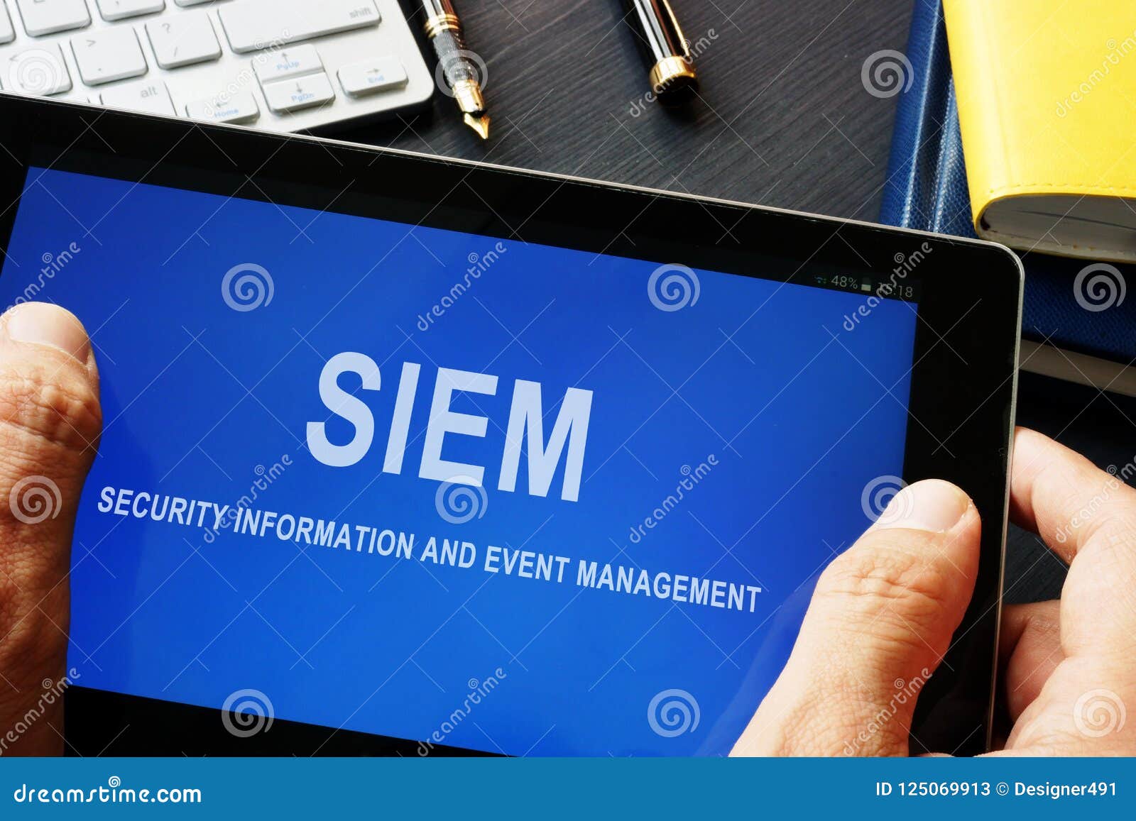 SIEM Security Information and Event Management Program in a Tablet