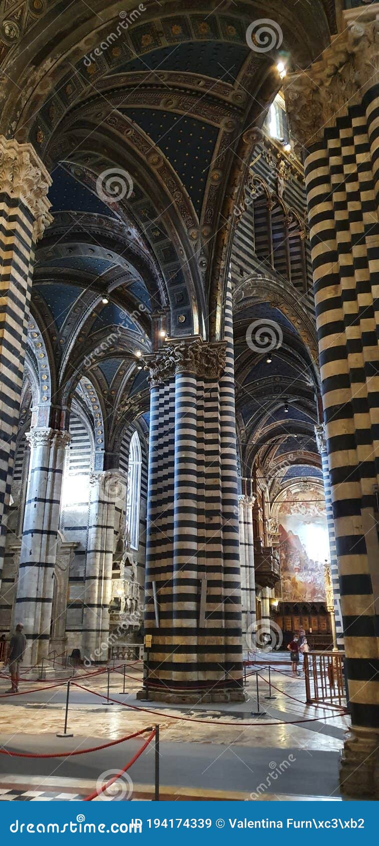 Siena Cathedral, the Dome, View from Inside. Columns and Vaults
