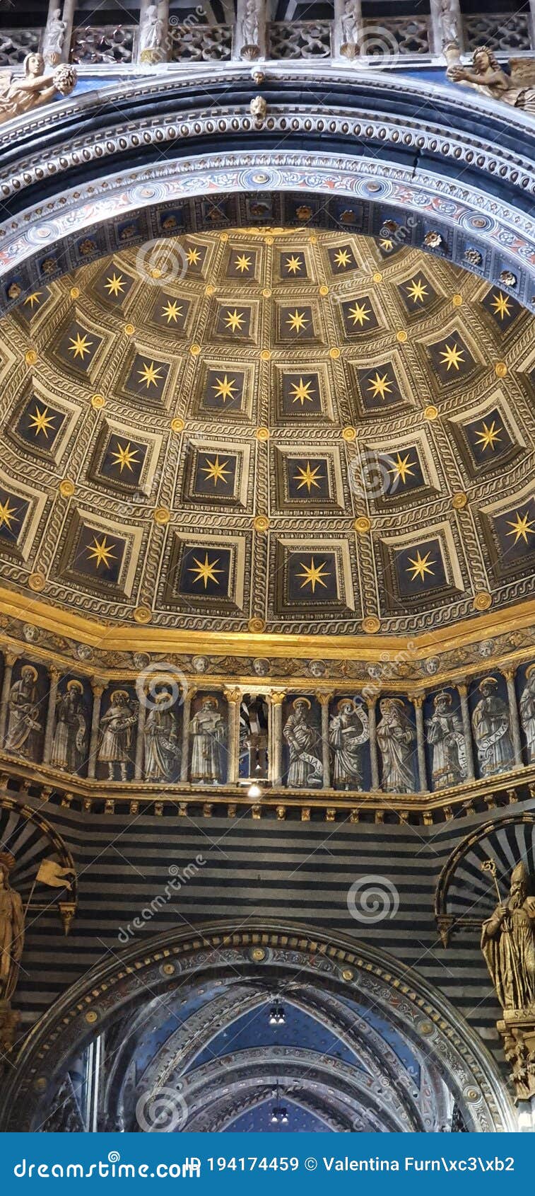 Siena Cathedral, the Dome, View from Inside. Main Vault Stock Image