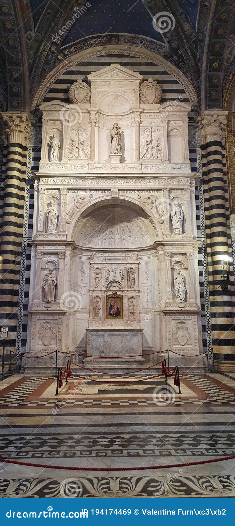 Siena Cathedral, the Dome, View from Inside. Lateral Chapel Editorial