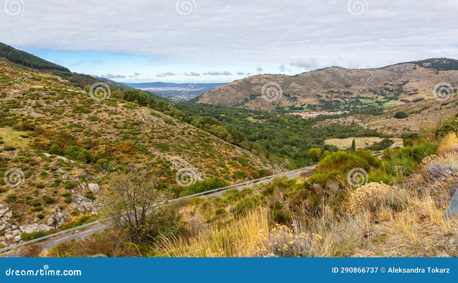 sierra de gredos mountain landscape with winding road, spain.