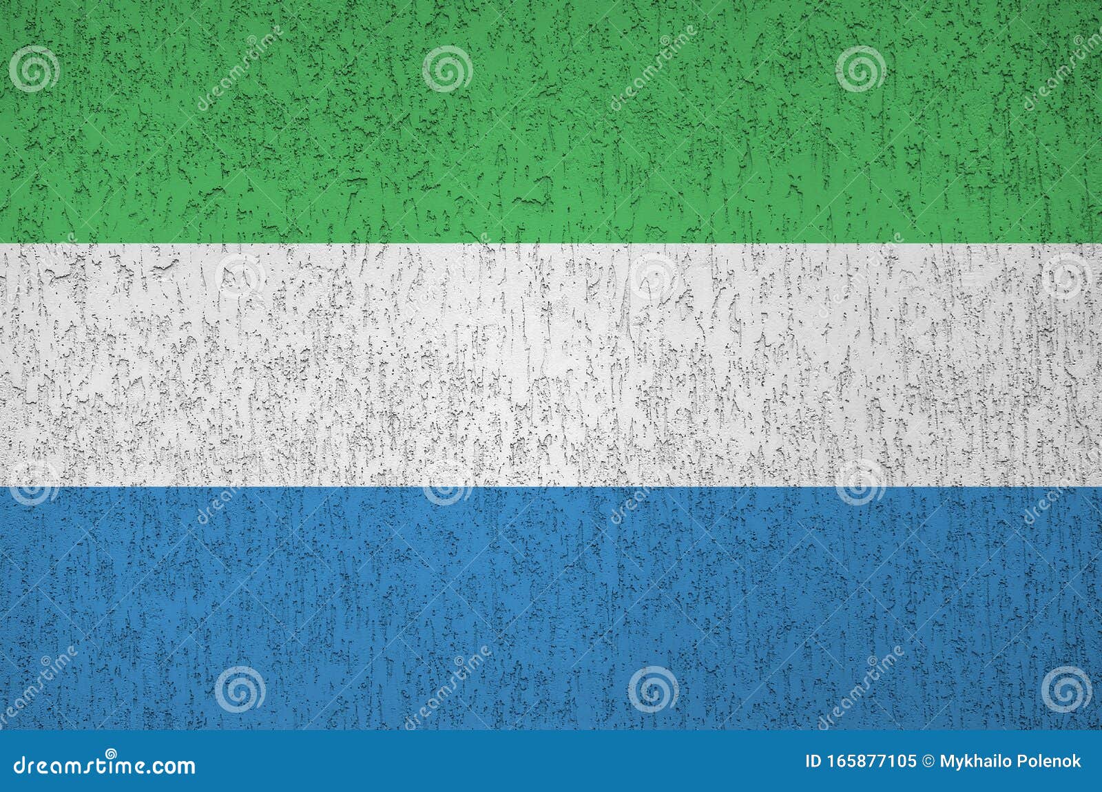 Sierra Leone Flag Depicted in Bright Paint Colors on Old Relief Plastering  Wall. Textured Banner on Rough Background Stock Image - Image of national,  design: 165877105
