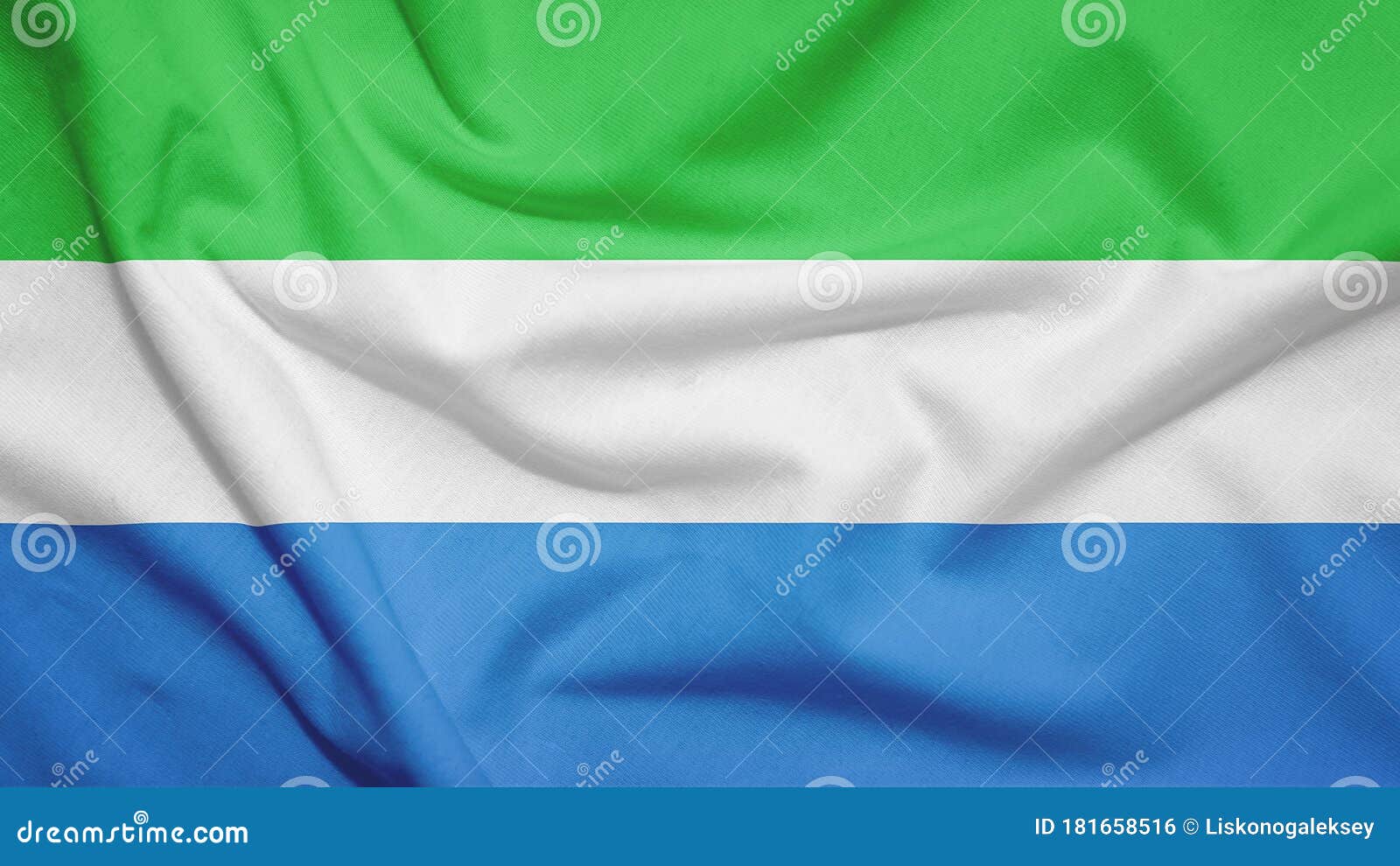 sierra leone flag with fabric texture