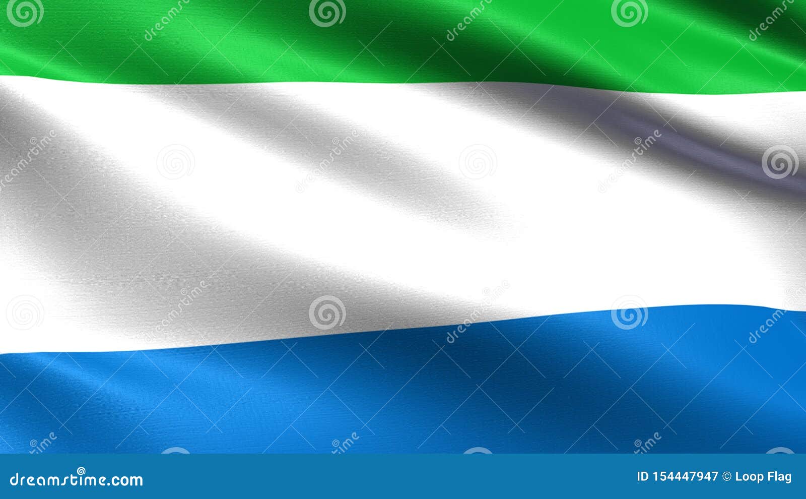sierra leone flag, with waving fabric texture