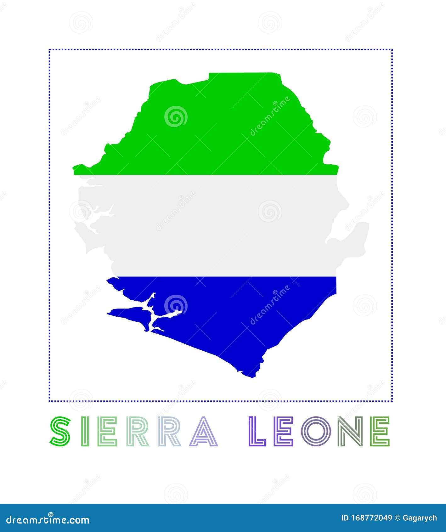 Sierra Leone Logo. Map of Sierra Leone with. Stock Vector ...