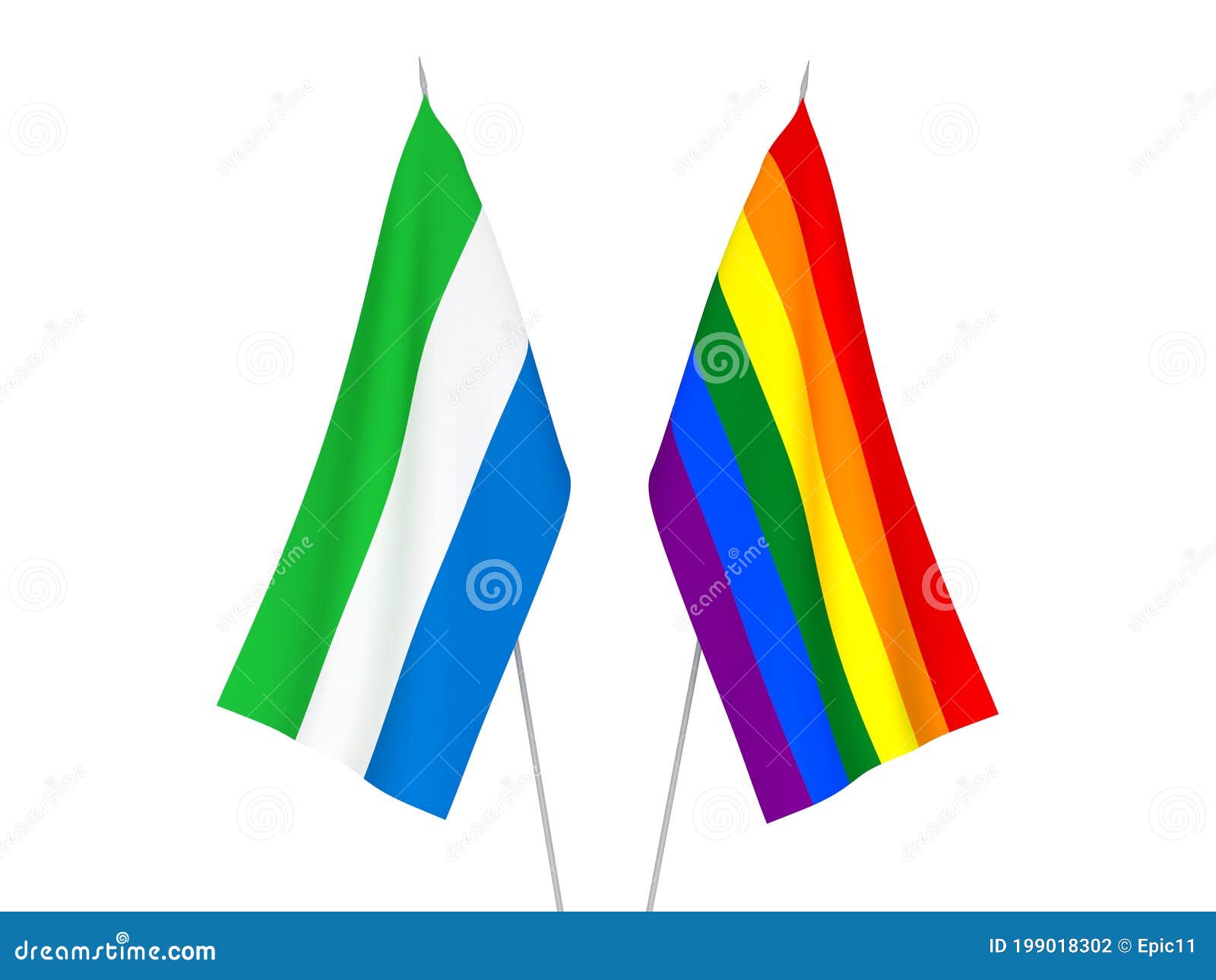 Sierra Leone and Rainbow Gay Pride Flags Stock Illustration ...