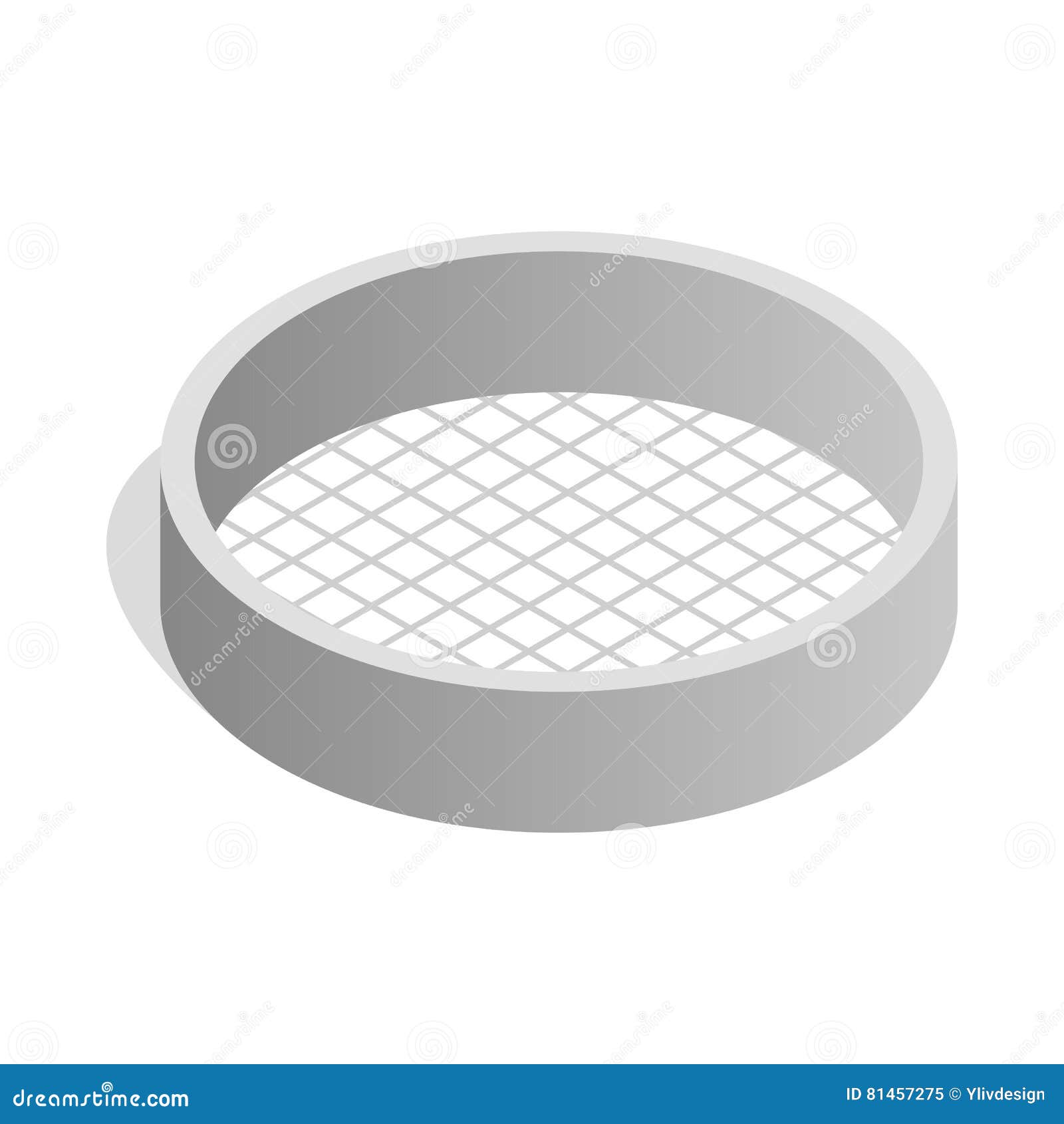 Sieve Icon, Isometric 3d Style Stock Vector Illustration of