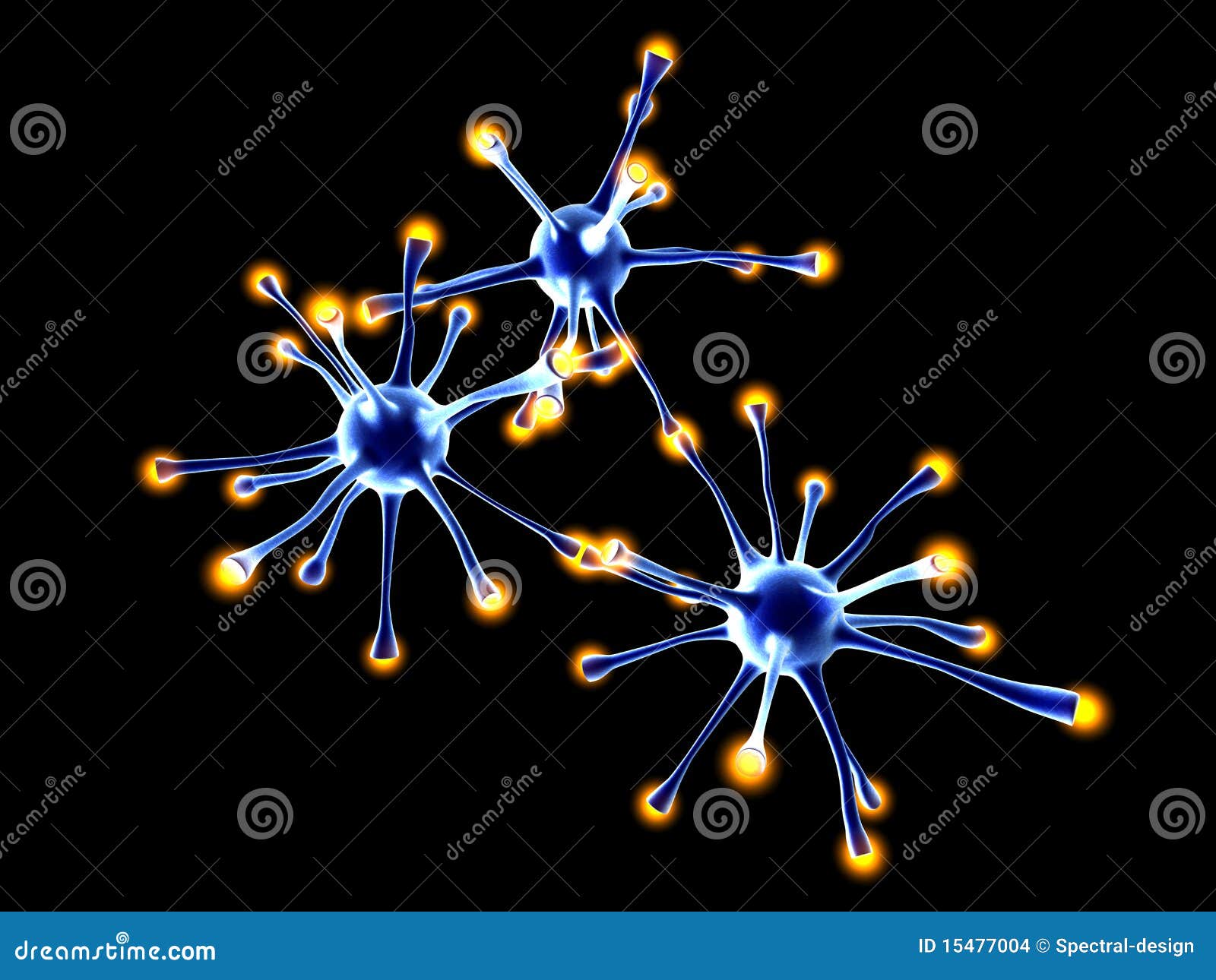 Sieć. 3d ilustracyjny neuronal sieci odpłacający się