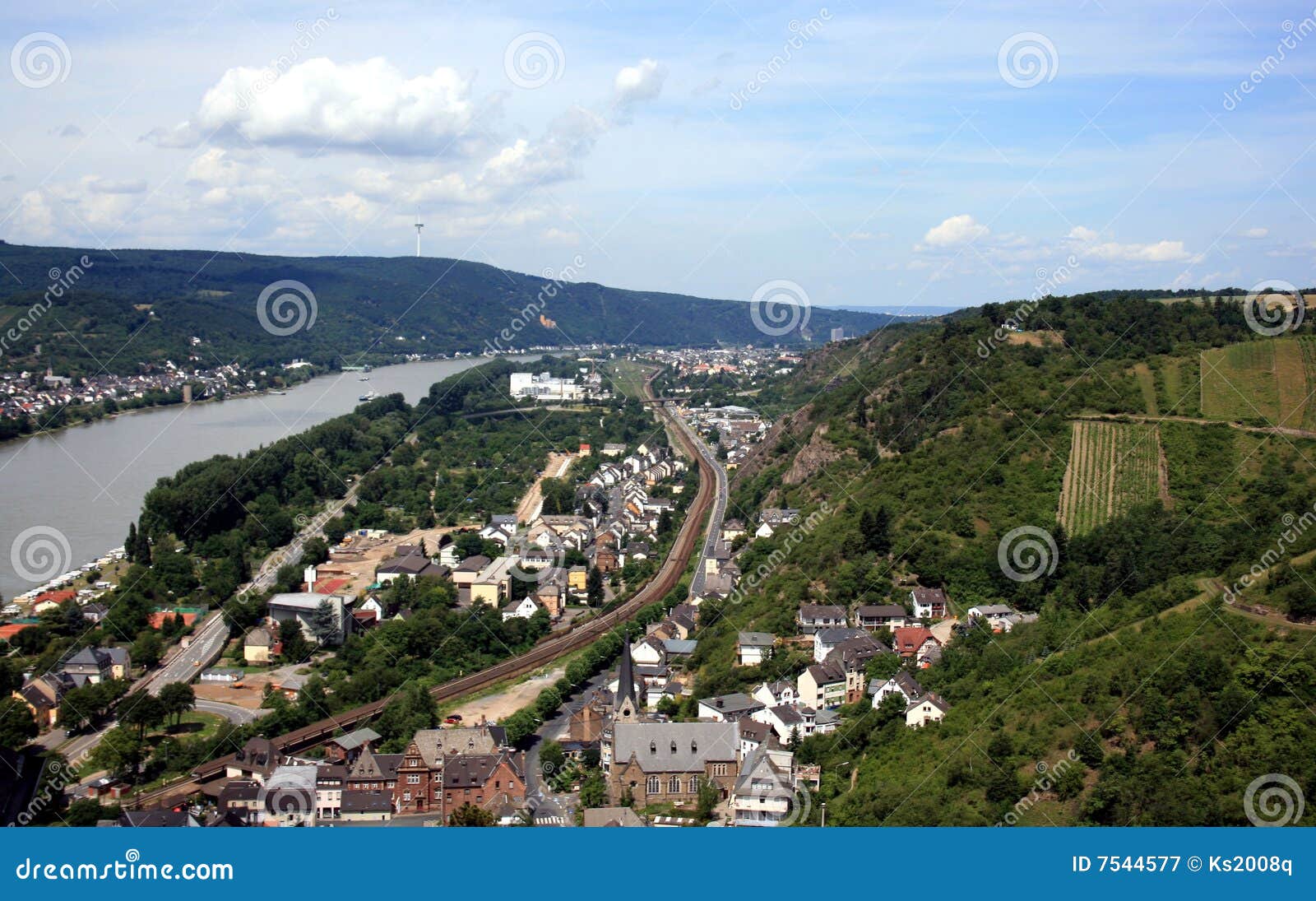 A Sight from One of the Rhine Castles Wall Stock Image Image of