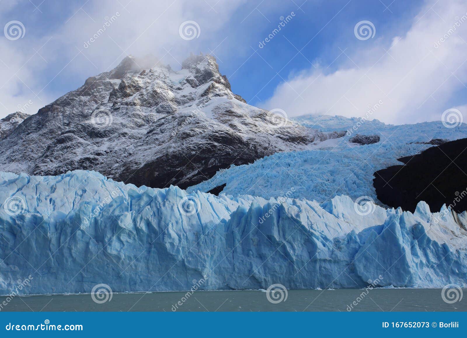 sightseeing rios de hielo cruise ship boat near glaciers upsala and spegazzini in patagonia, argentina