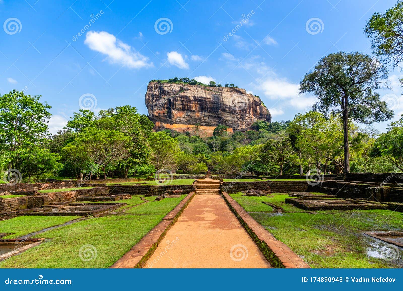Sigiriya Or Lion Rock Ancient Rock Fortress Dambulla Central Province Sri Lanka Stock Image Image Of Pidurangala Complex