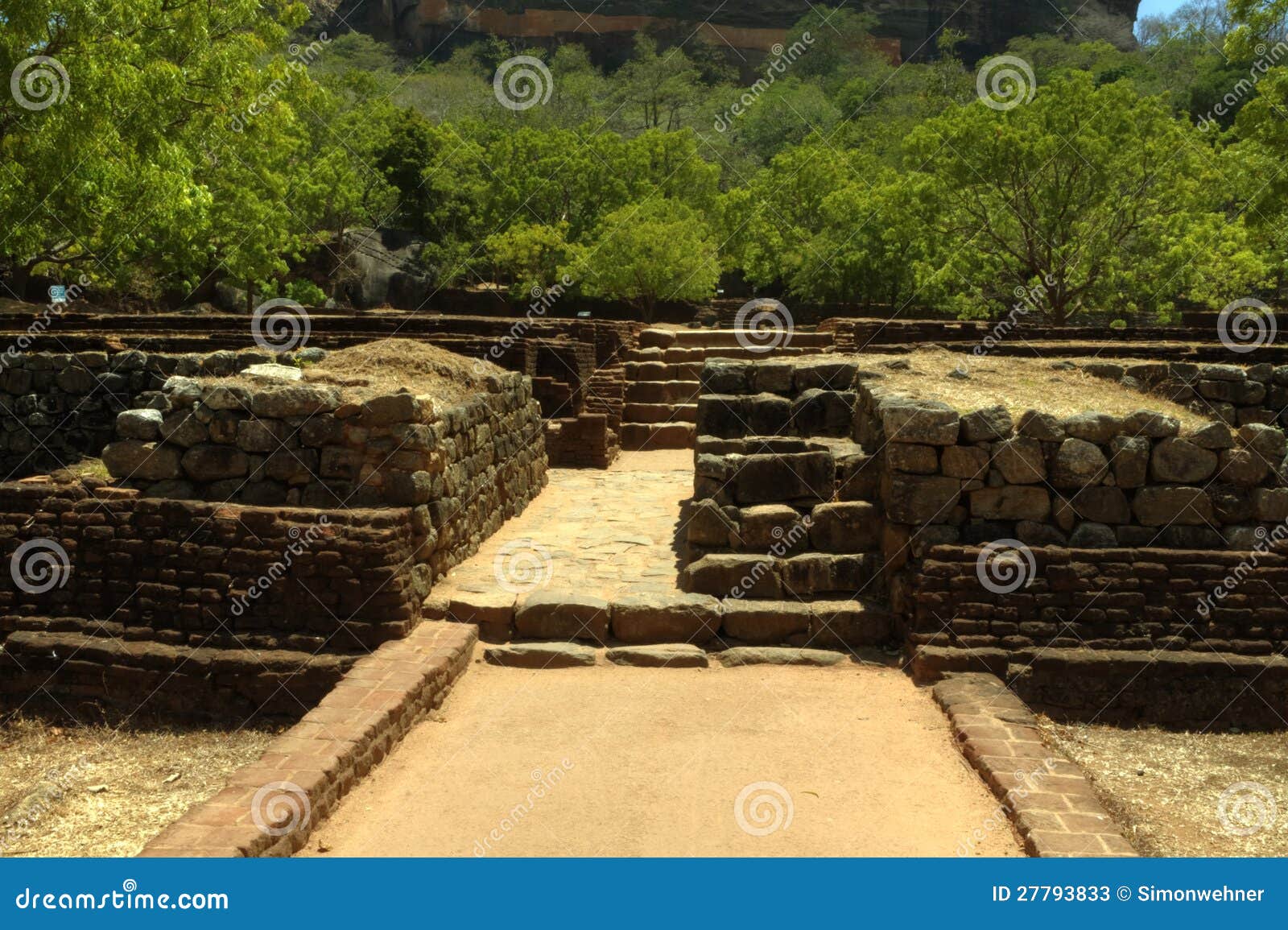 Sigiriya, Sri Lanka - Der Felsen Des Löwes, Felsen-Festung Stockbild