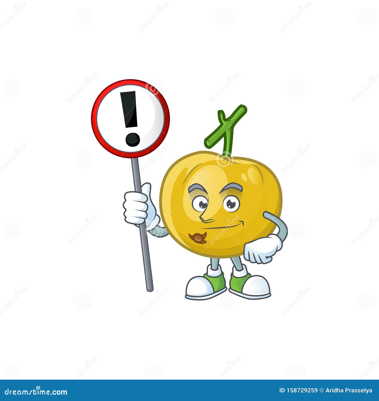 with sign araza fruit  character for cartoon mascot