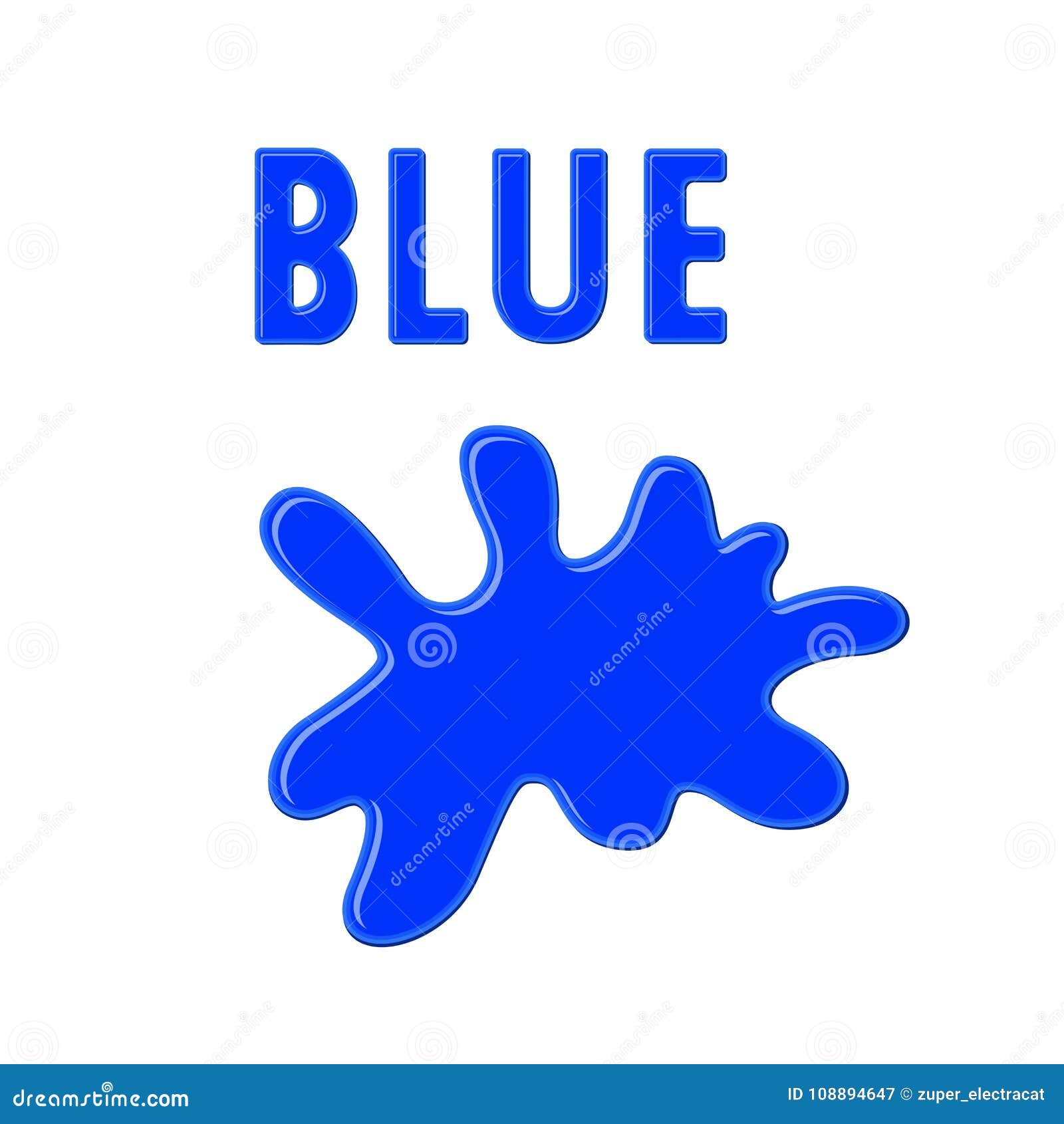 Sign `BLUE` and Blue Paint Blot on White Background. Color Ink Drop Stock  Vector - Illustration of bubble, splash: 108894647