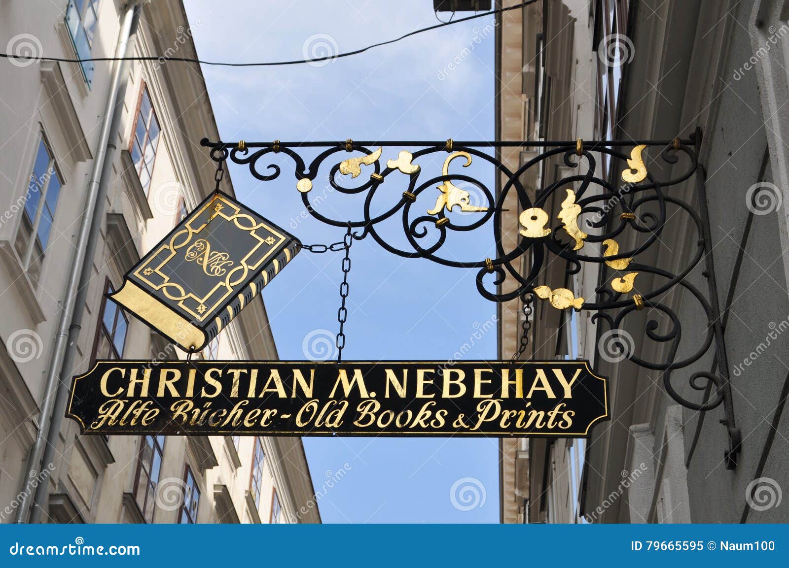 Sign of a Book and Print Shop in Vienna Editorial Image Image of